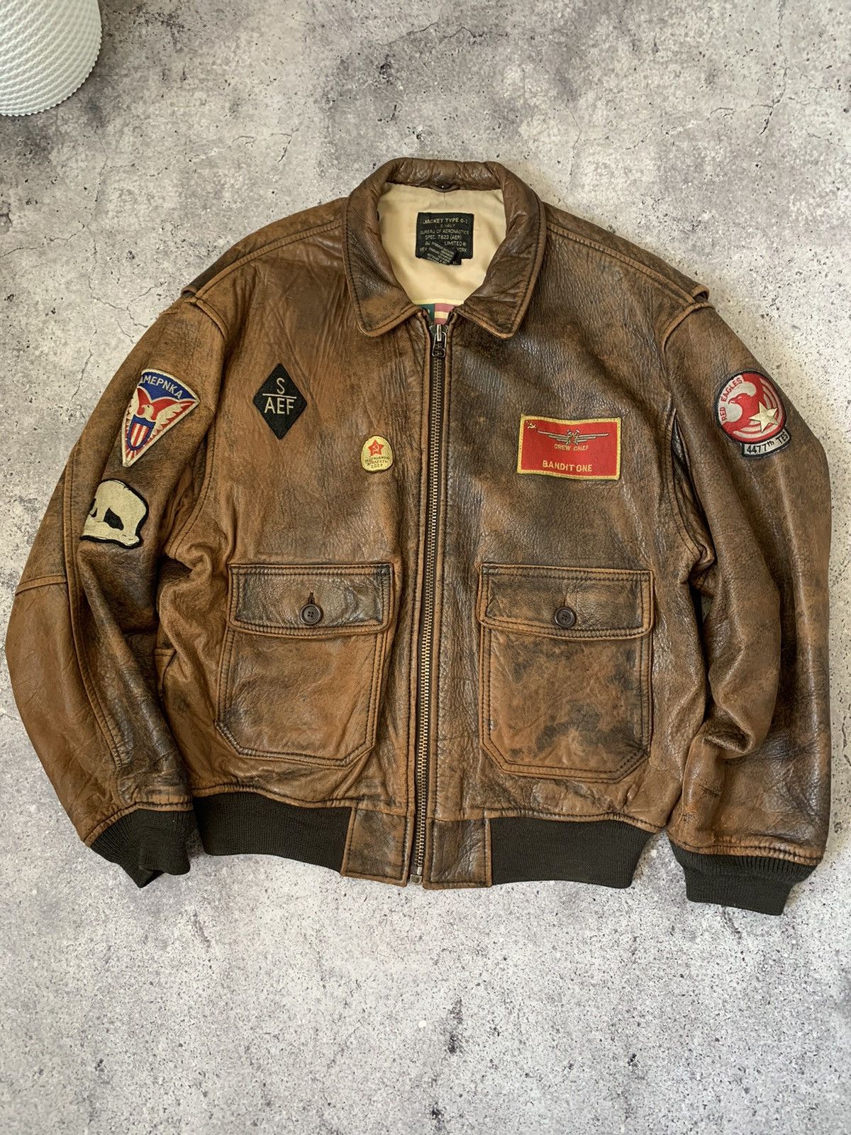 Og Avirex Leather Jacket shops size large vintage