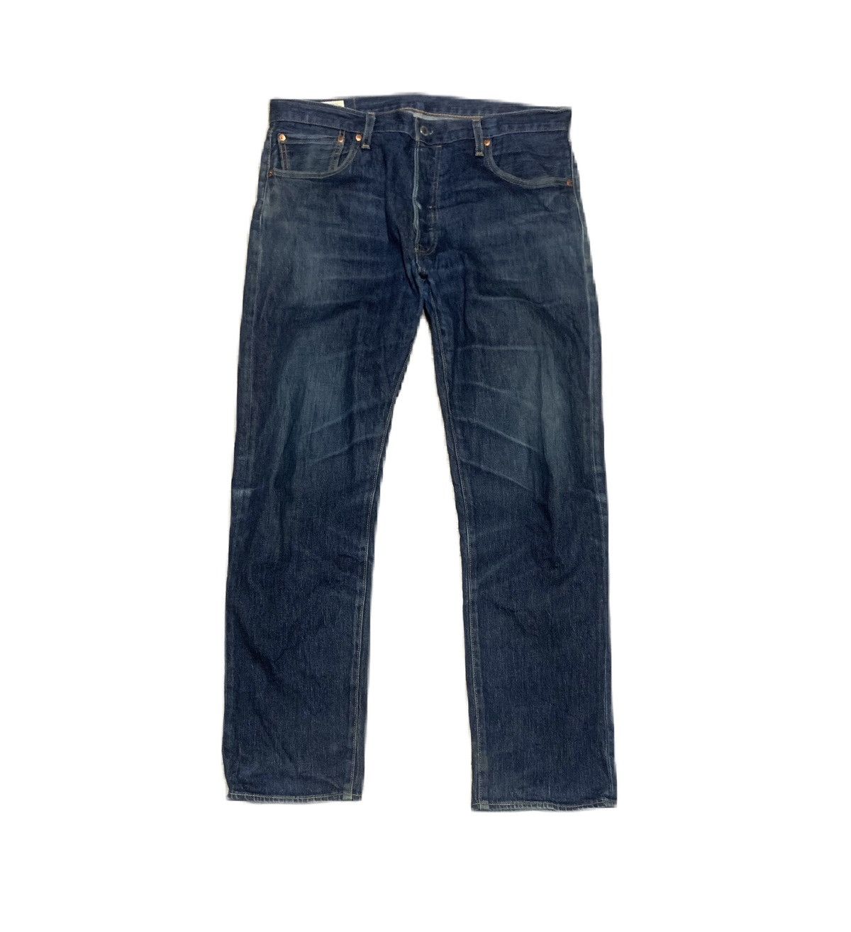 image of Levis 501 Big E Blue Jeans in Blue Denim, Men's (Size 36)
