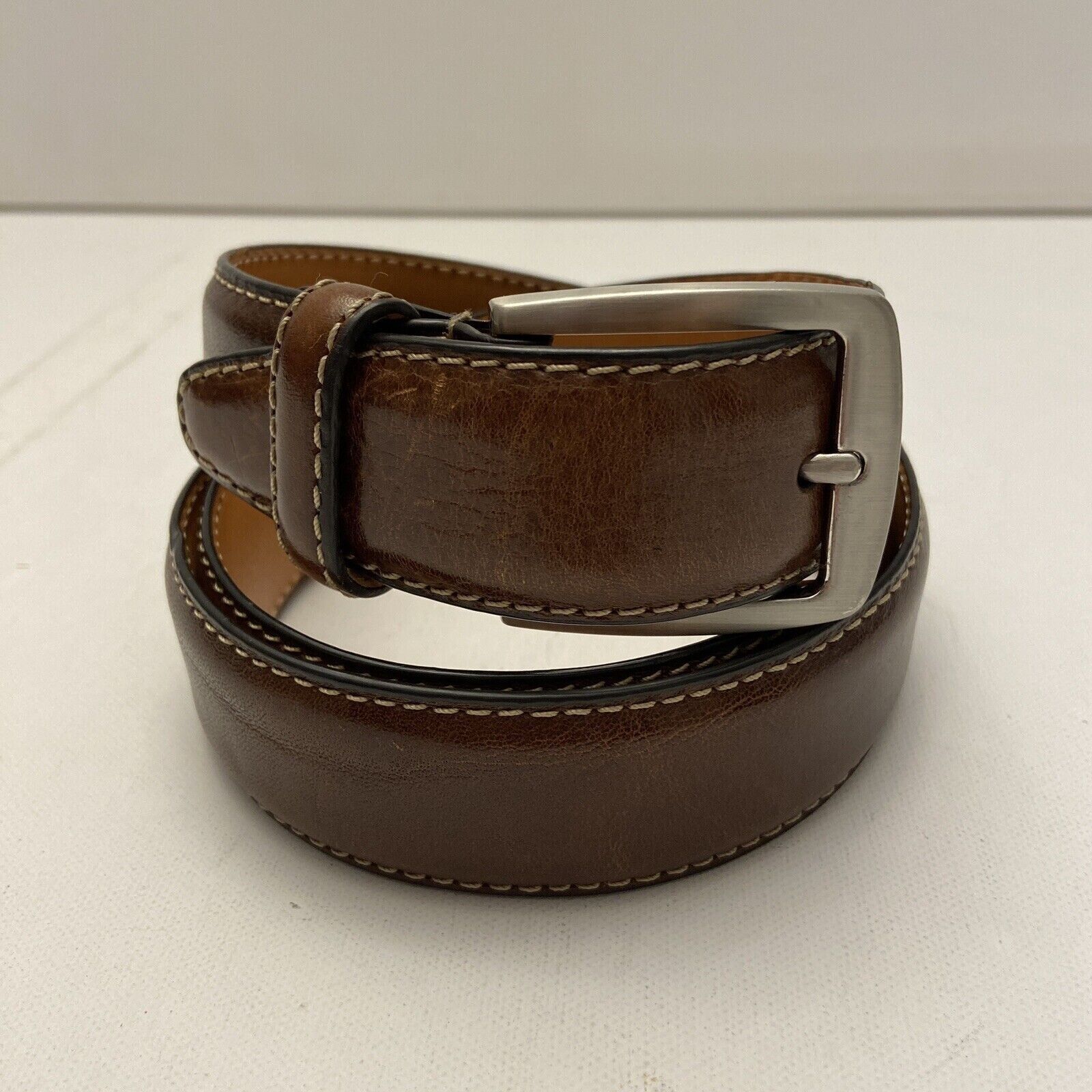 Vintage Kirkland Signature Men's 40” Brown Leather Belt 11KS020011 ...