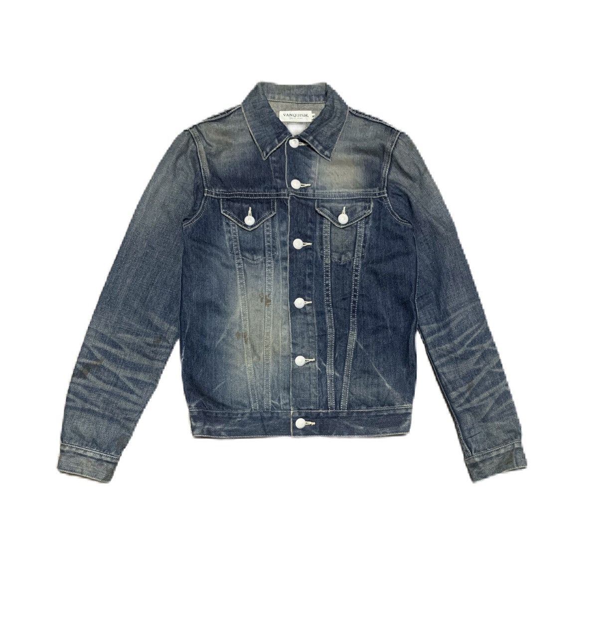 Japanese Brand Vanquish Faded Style Blue Denim Jacket Size US M / EU 48-50 / 2 - 1 Thumbnail