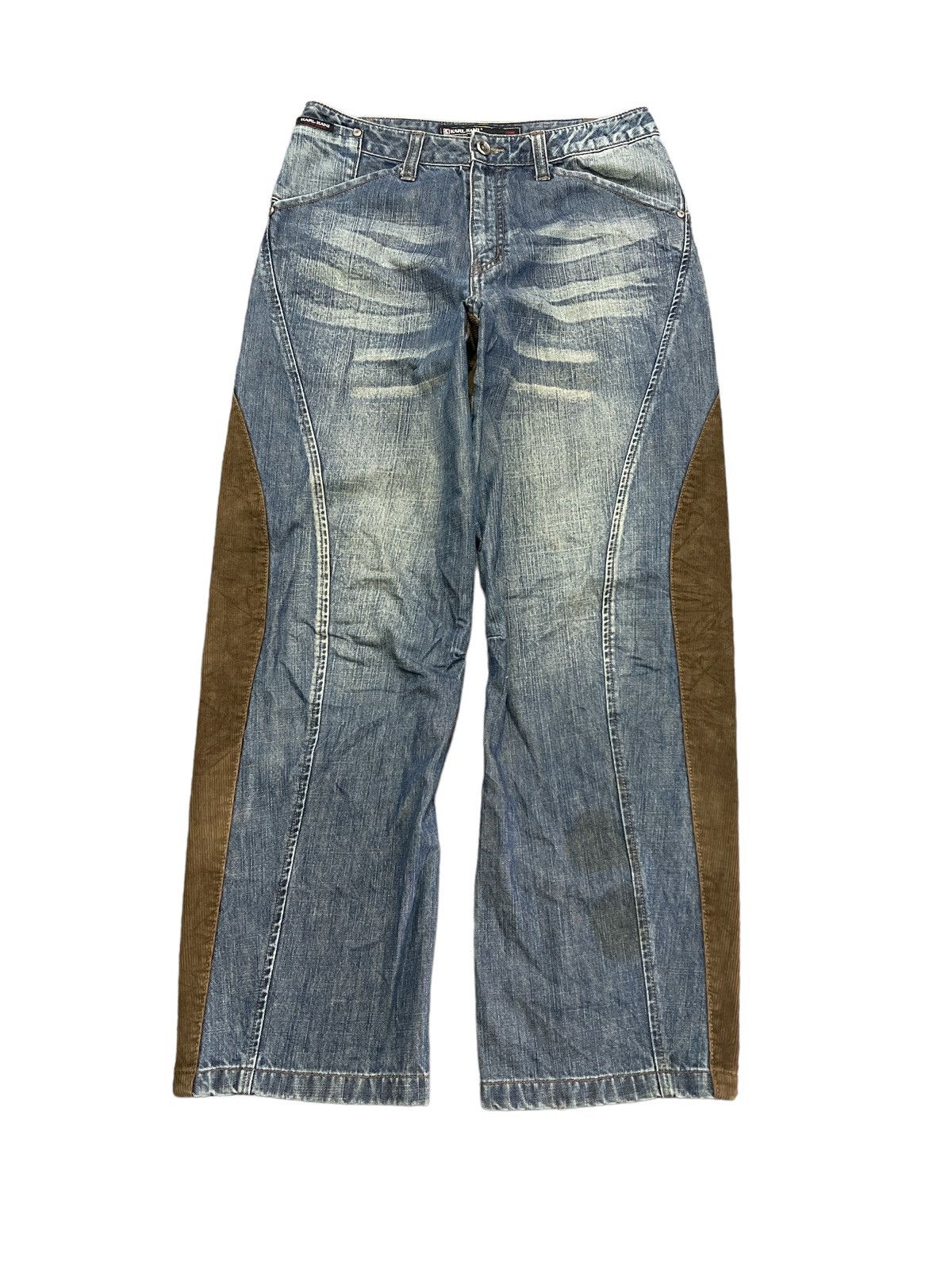 Japanese Brand KARL KANI DISTRESSED DENIM TWIST PANT Size US 30 / EU 46 - 1 Thumbnail