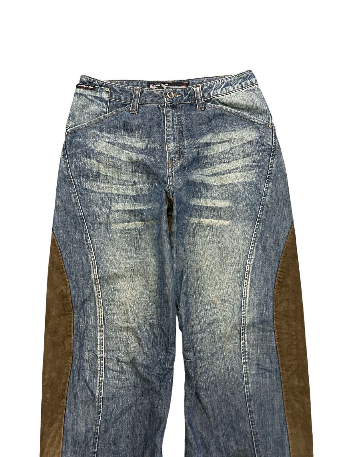 Japanese Brand KARL KANI DISTRESSED DENIM TWIST PANT Size US 30 / EU 46 - 2 Thumbnail