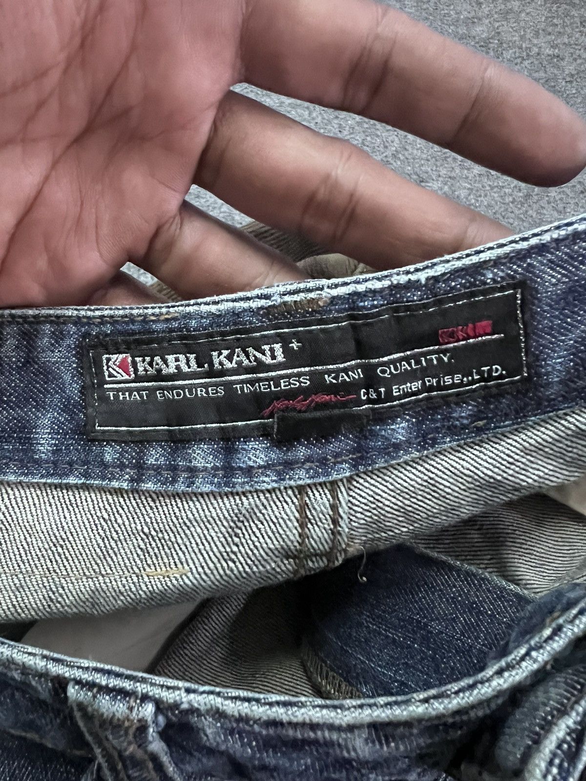 Japanese Brand KARL KANI DISTRESSED DENIM TWIST PANT Size US 30 / EU 46 - 8 Thumbnail