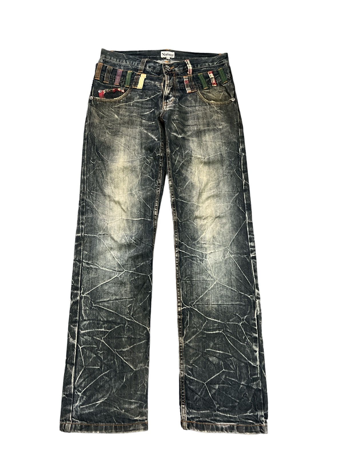 Japanese Brand NYLAUS THRASHED DISTRESSED DENIM PANT Size US 31 - 1 Thumbnail
