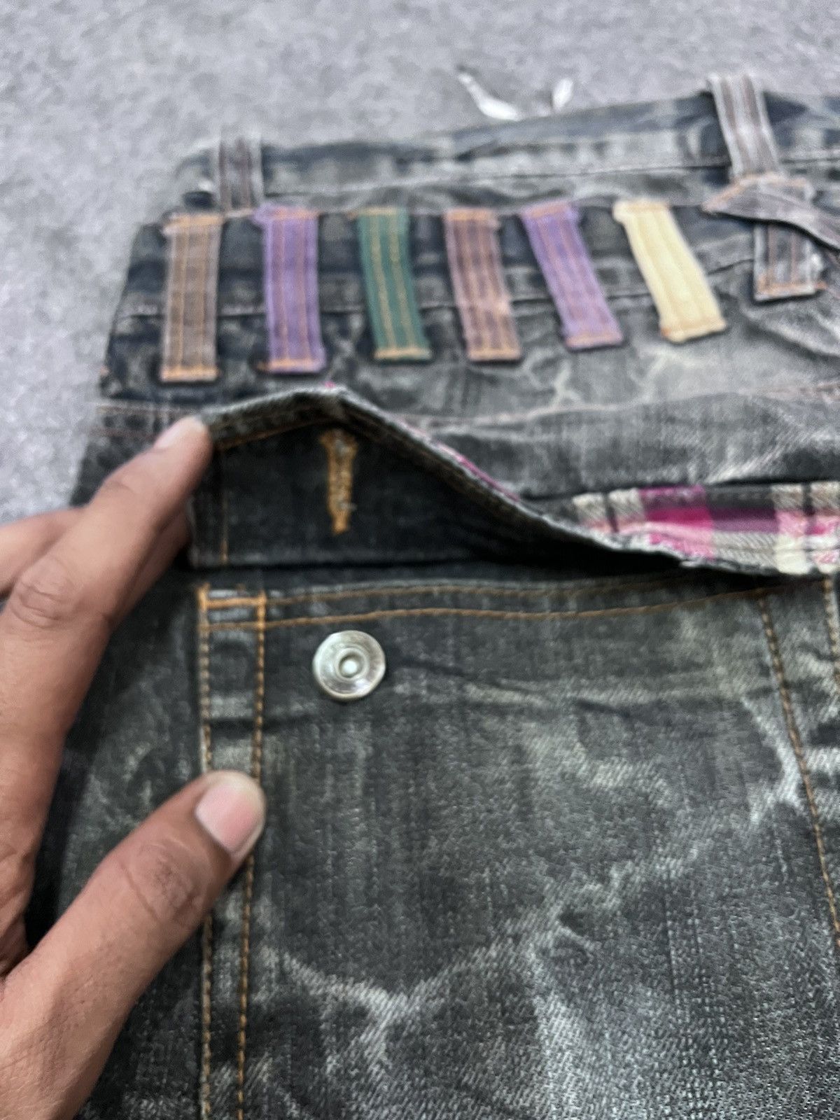Japanese Brand NYLAUS THRASHED DISTRESSED DENIM PANT Size US 31 - 6 Thumbnail