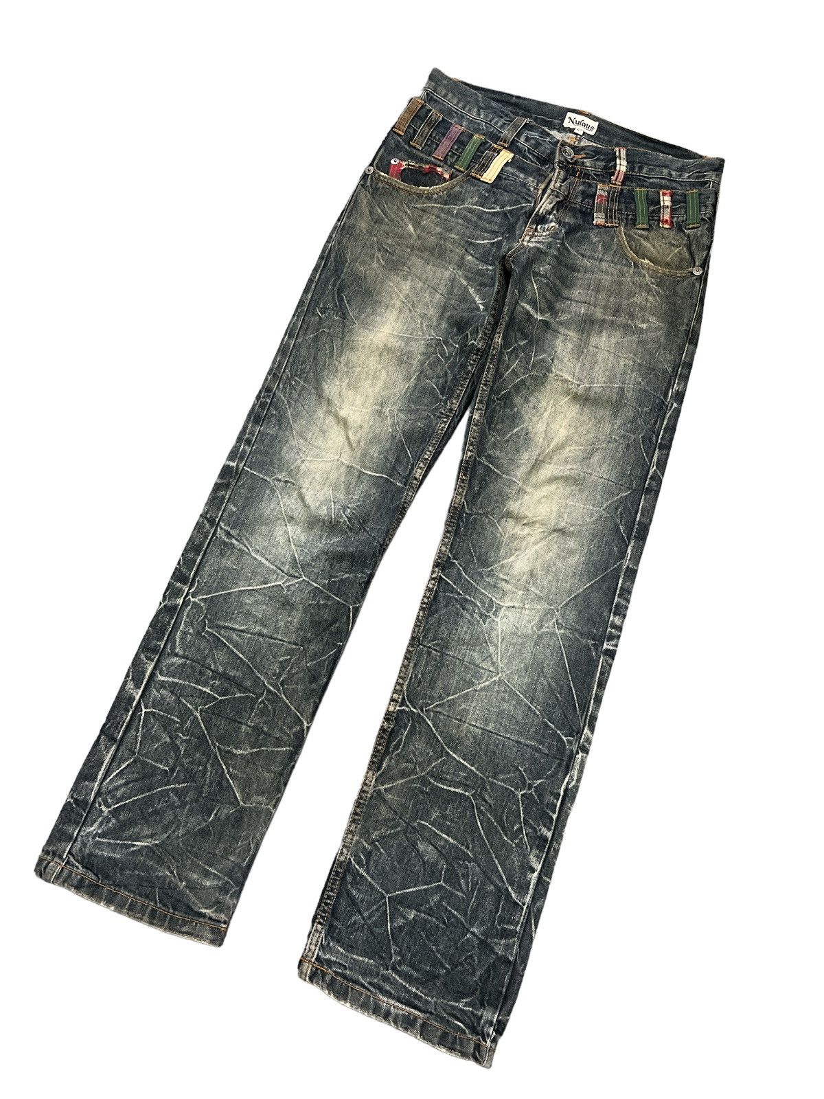 Japanese Brand NYLAUS THRASHED DISTRESSED DENIM PANT Size US 31 - 4 Thumbnail