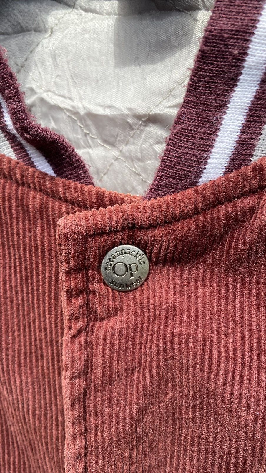 Ocean Pacific × Vintage Ocean Pacific Sunwear Corduroy Varsity Jacket Very Rare Size US M / EU 48-50 / 2 - 14 Thumbnail