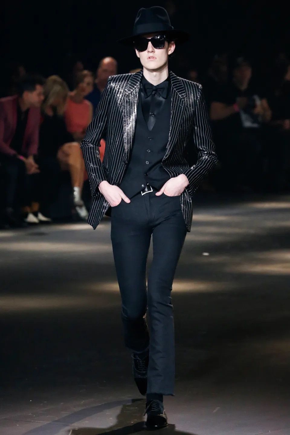 Hedi Slimane × Saint Laurent Paris 16FW Coated Pinstripes Blazer sz46 Size 46S - 8 Thumbnail