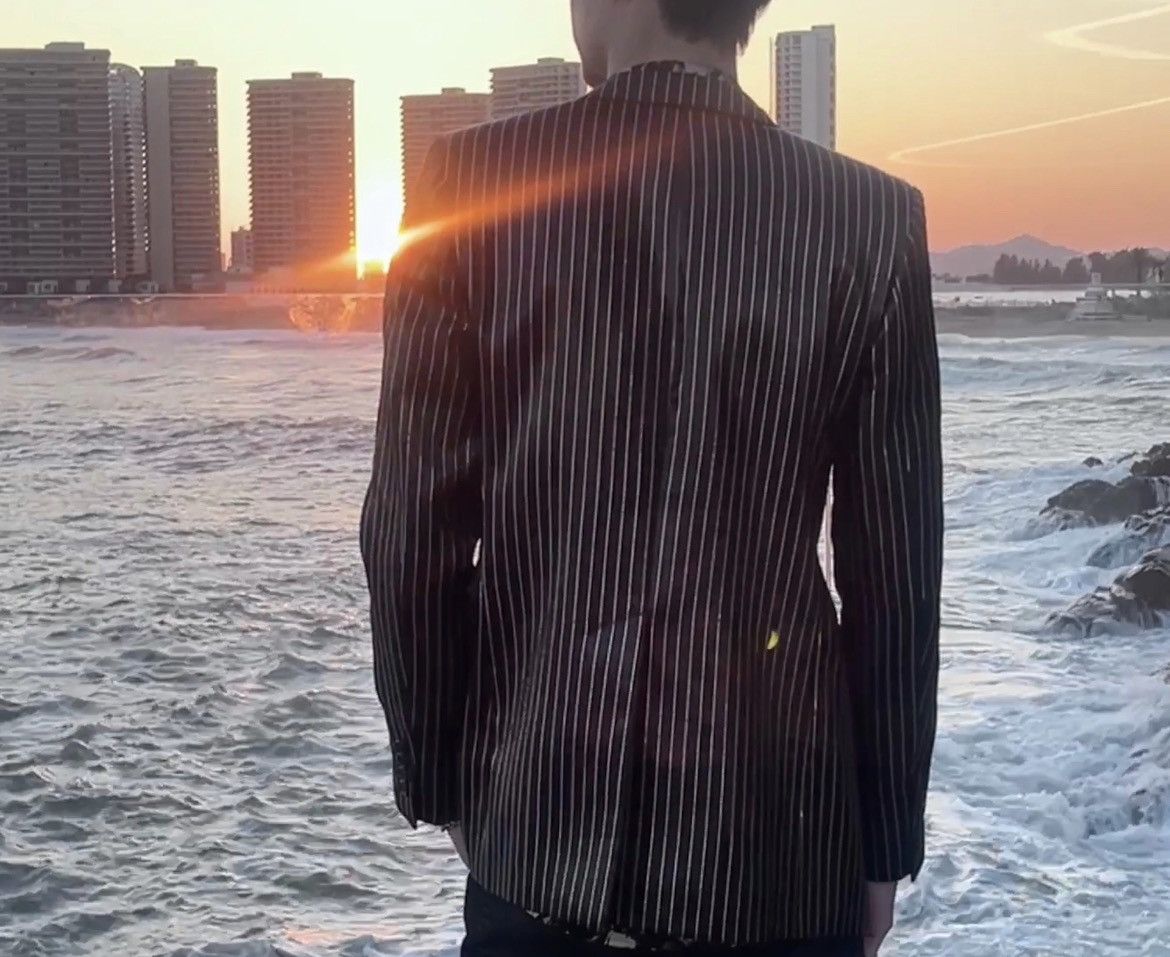Hedi Slimane × Saint Laurent Paris 16FW Coated Pinstripes Blazer sz46 Size 46S - 10 Thumbnail