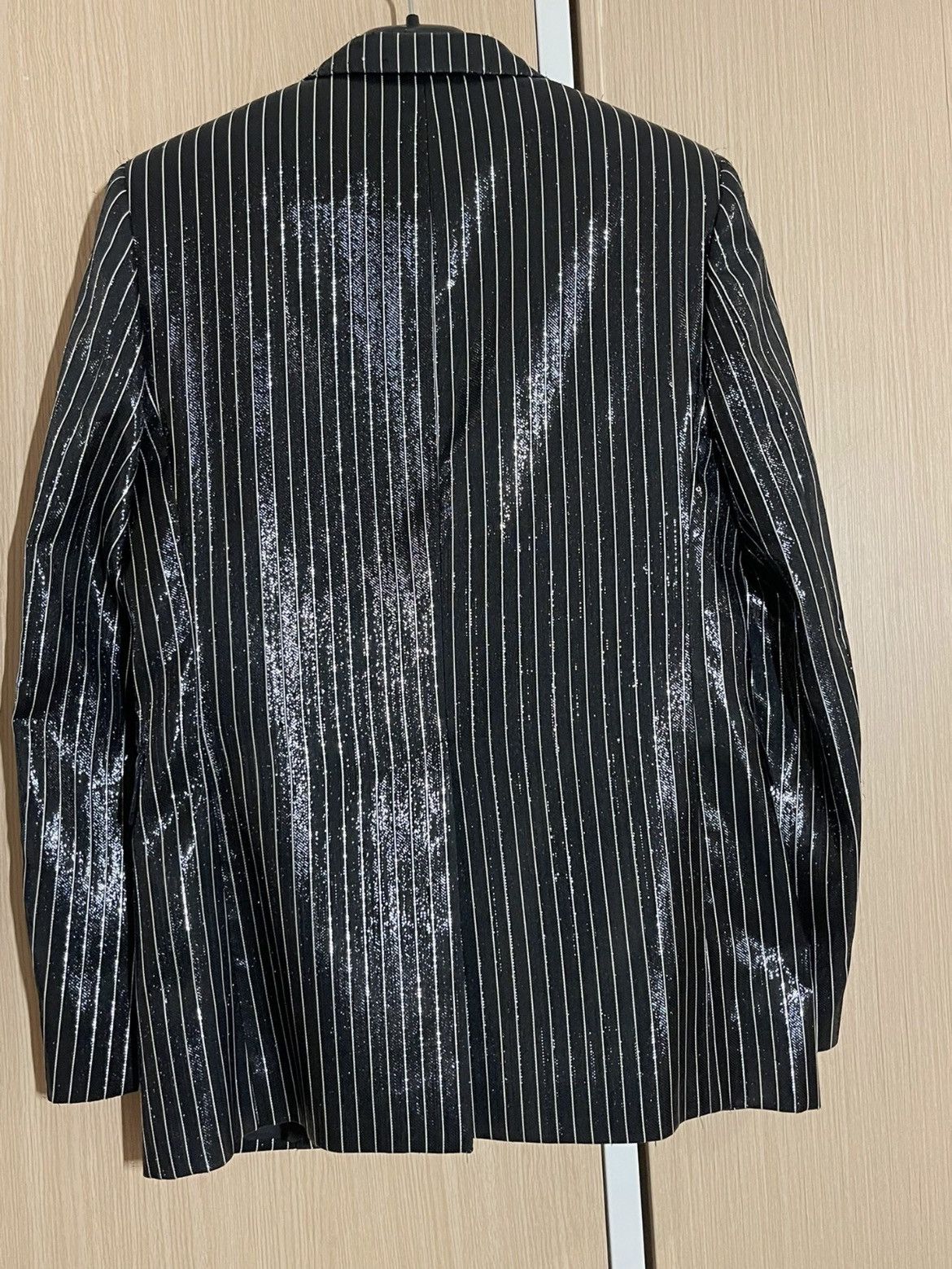 Hedi Slimane × Saint Laurent Paris 16FW Coated Pinstripes Blazer sz46 Size 46S - 3 Thumbnail