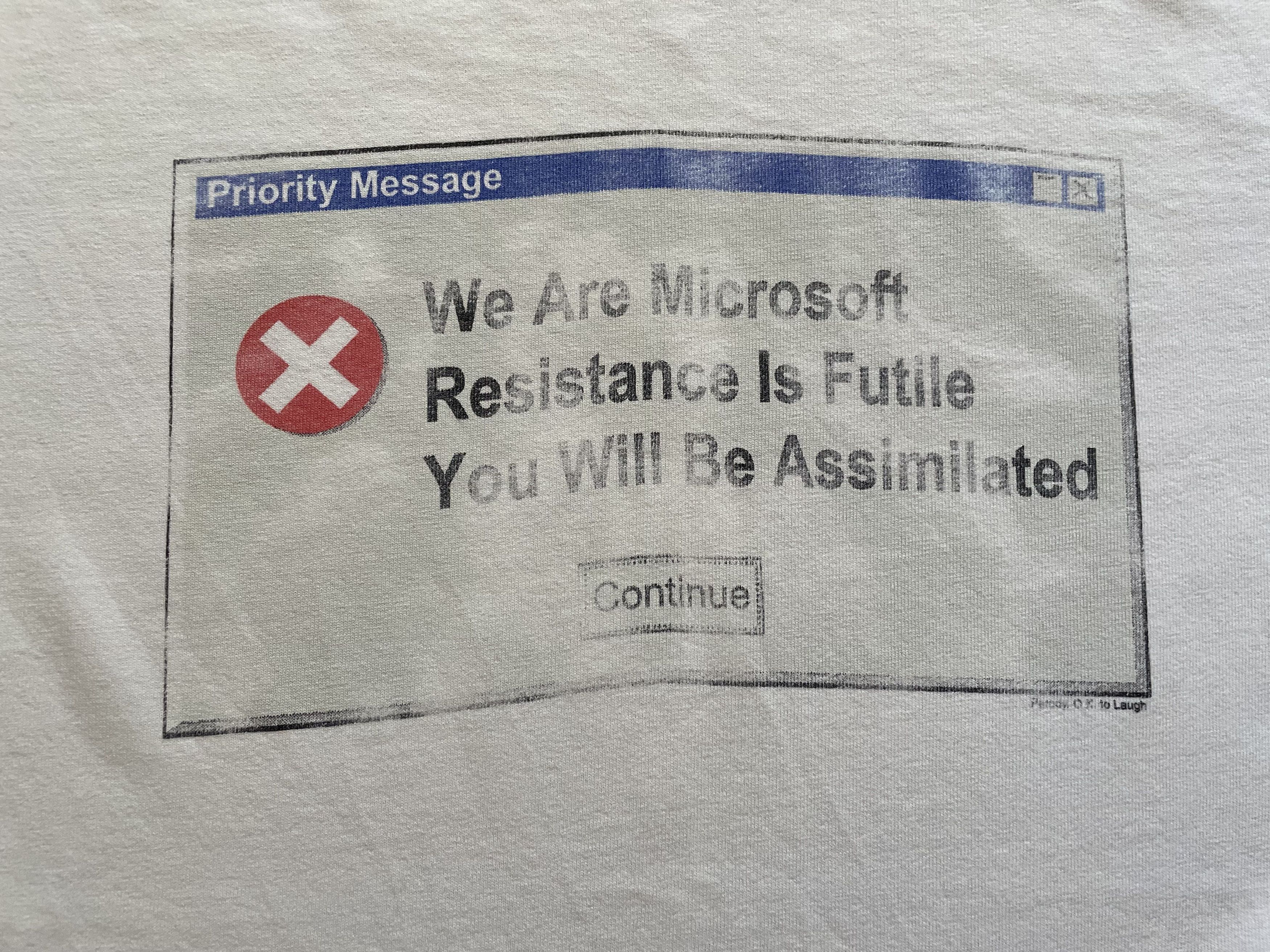 Anvil × Microsoft × Vintage Vintage Microsoft Resistance is Futile Message Rare Tee Size US XL / EU 56 / 4 - 3 Thumbnail