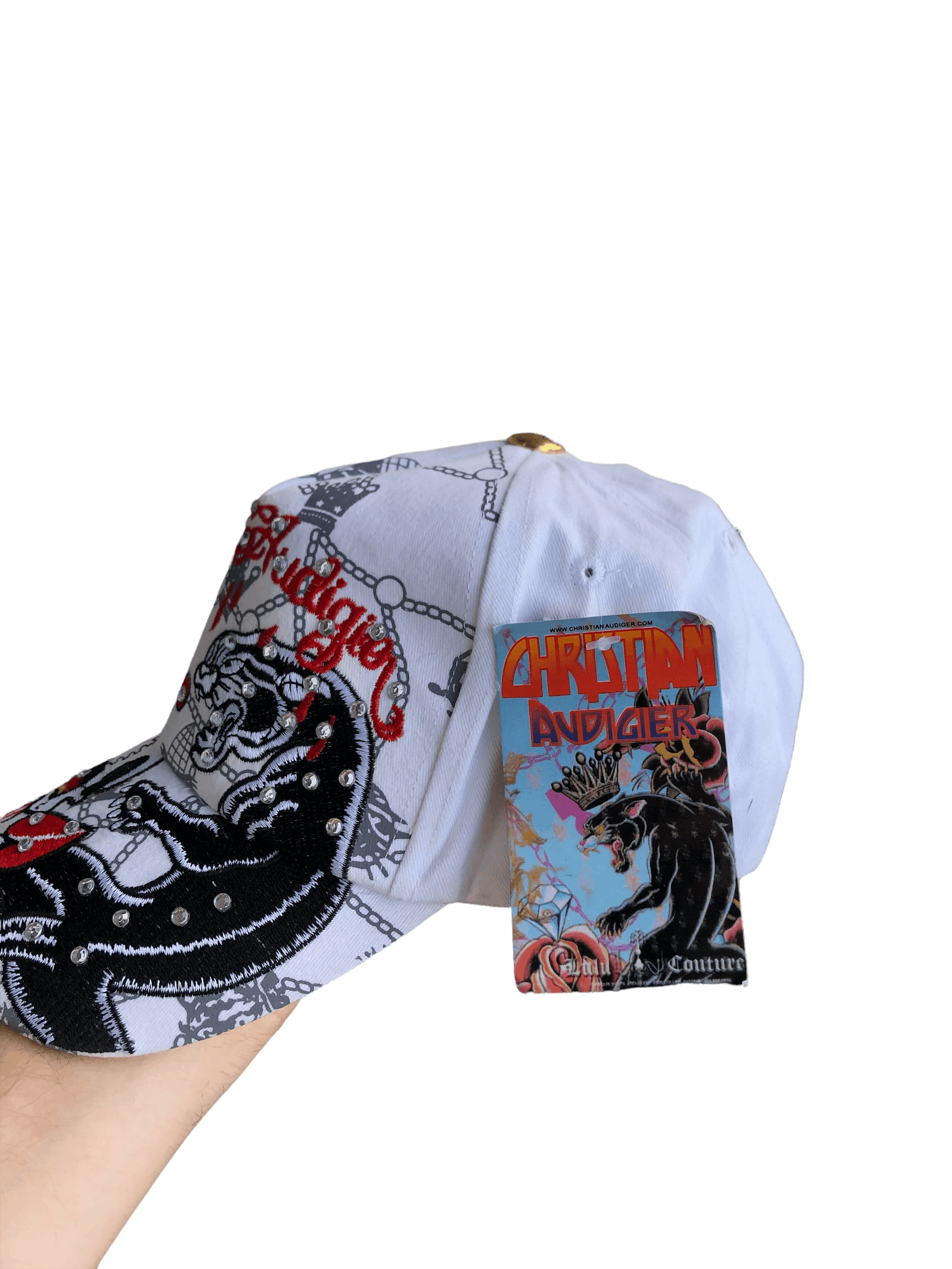 Christian Audigier Ed Hardy Audigier Skull Tiger Cap New Drill y2k Hype Size ONE SIZE - 4 Thumbnail