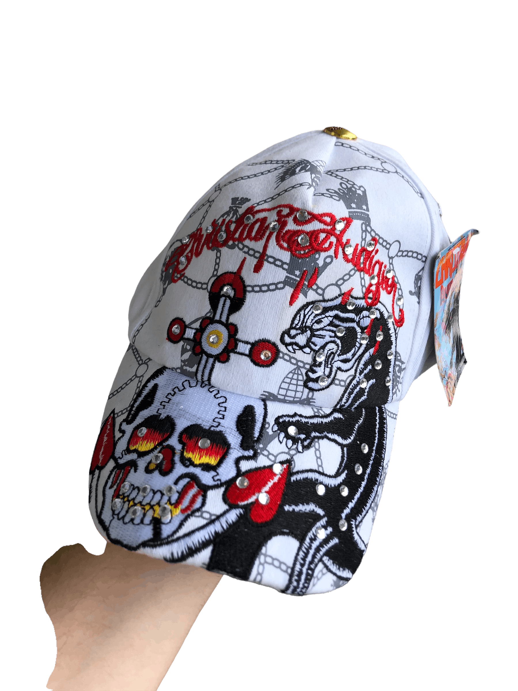 Christian Audigier Ed Hardy Audigier Skull Tiger Cap New Drill y2k Hype Size ONE SIZE - 1 Thumbnail