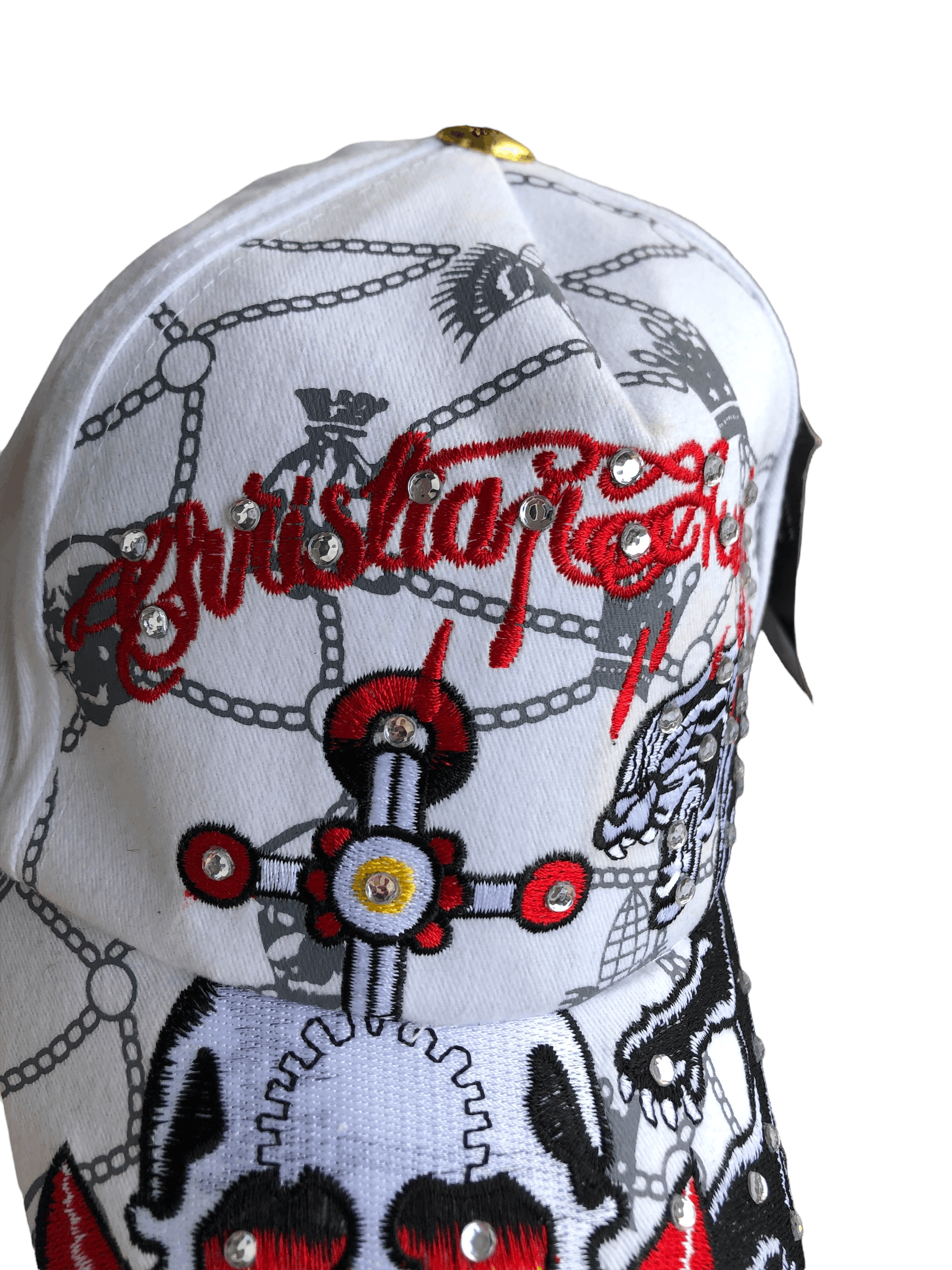 Christian Audigier Ed Hardy Audigier Skull Tiger Cap New Drill y2k Hype Size ONE SIZE - 5 Thumbnail