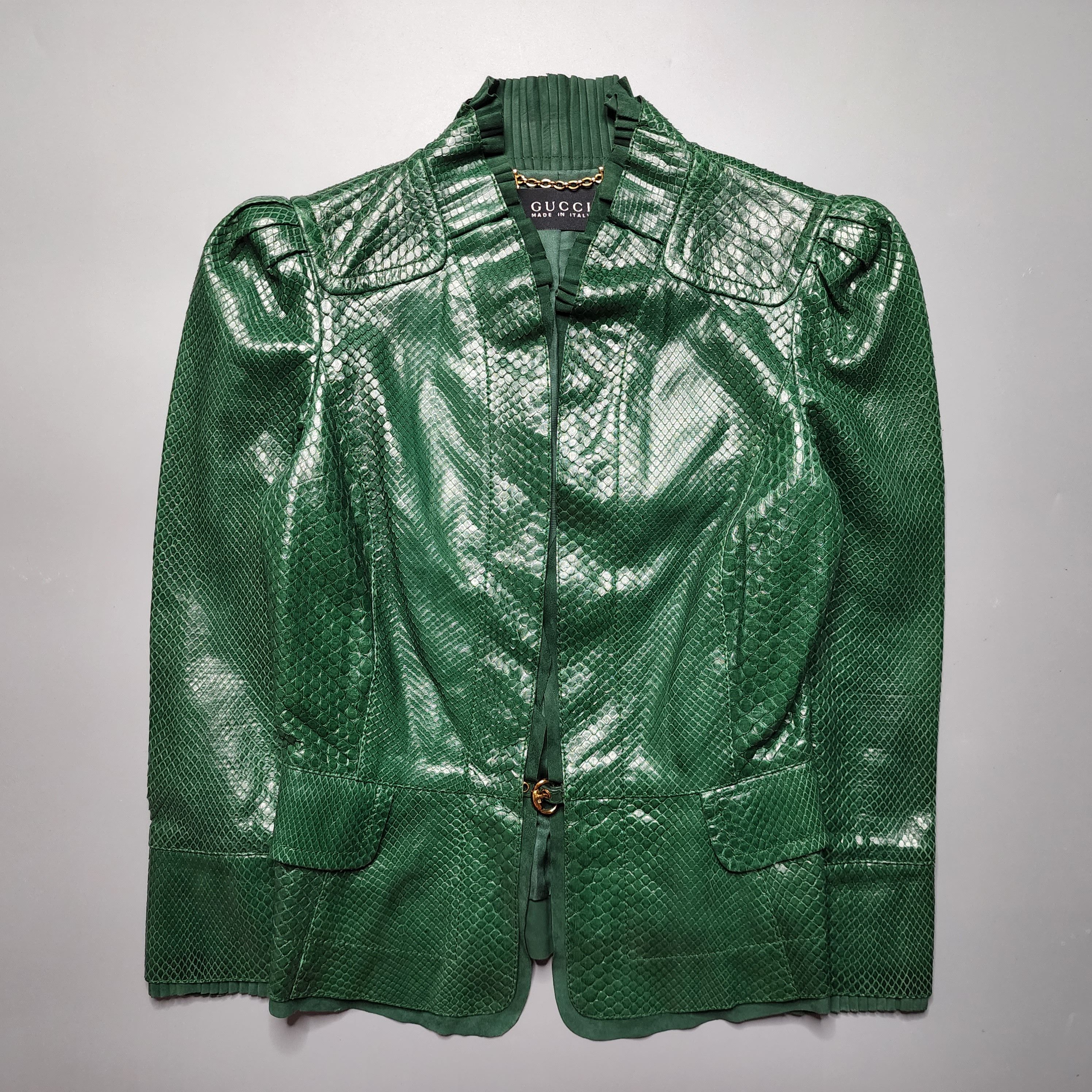 Gucci Gucci - SS06 Runway Phyton Leather Jacket Size XS / US 0-2 / IT 36-38 - 1 Thumbnail
