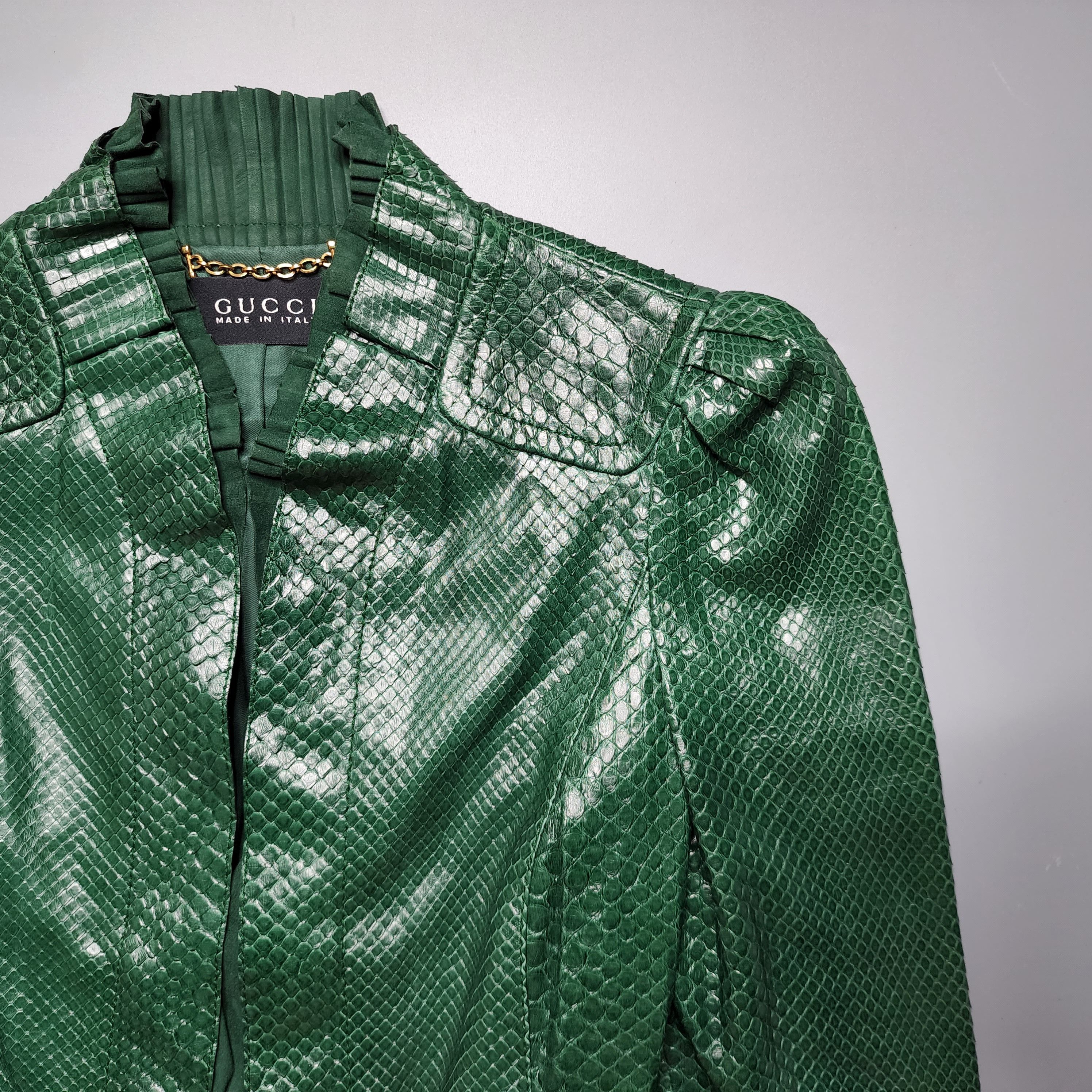 Gucci Gucci - SS06 Runway Phyton Leather Jacket Size XS / US 0-2 / IT 36-38 - 4 Thumbnail