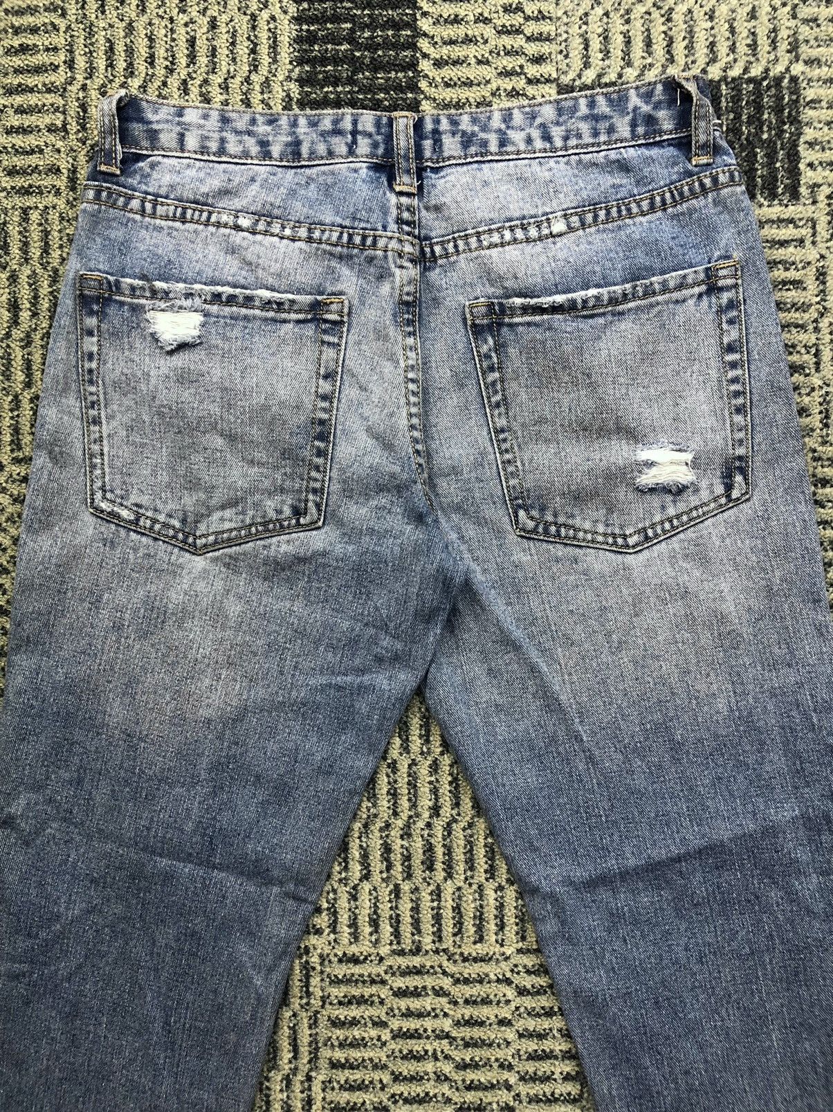 Forever 21 Forever 21 Being Bad Aint Easy Distressed Faded Blue Jeans Size US 28 / EU 44 - 11 Thumbnail