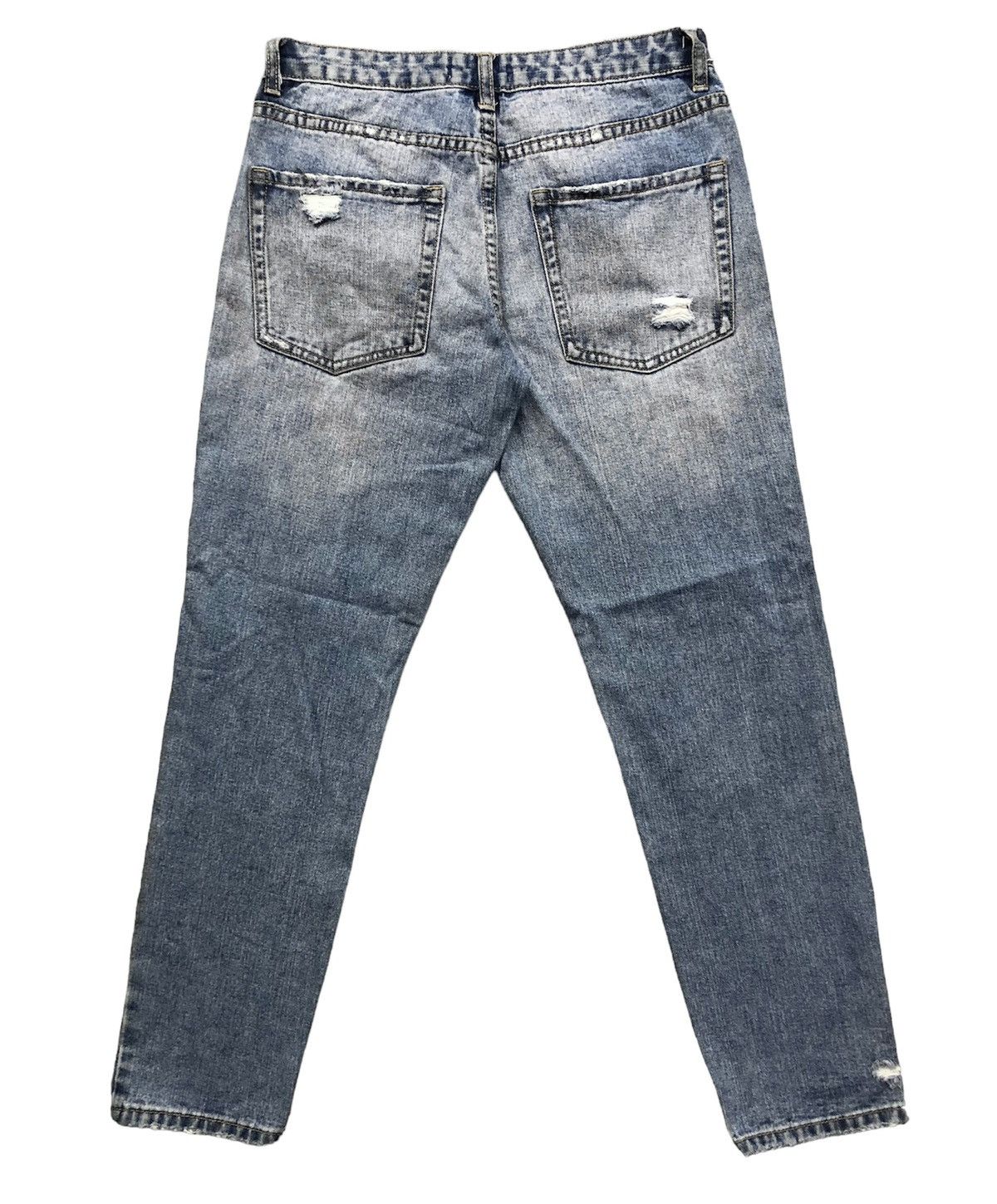 Forever 21 Forever 21 Being Bad Aint Easy Distressed Faded Blue Jeans Size US 28 / EU 44 - 2 Thumbnail