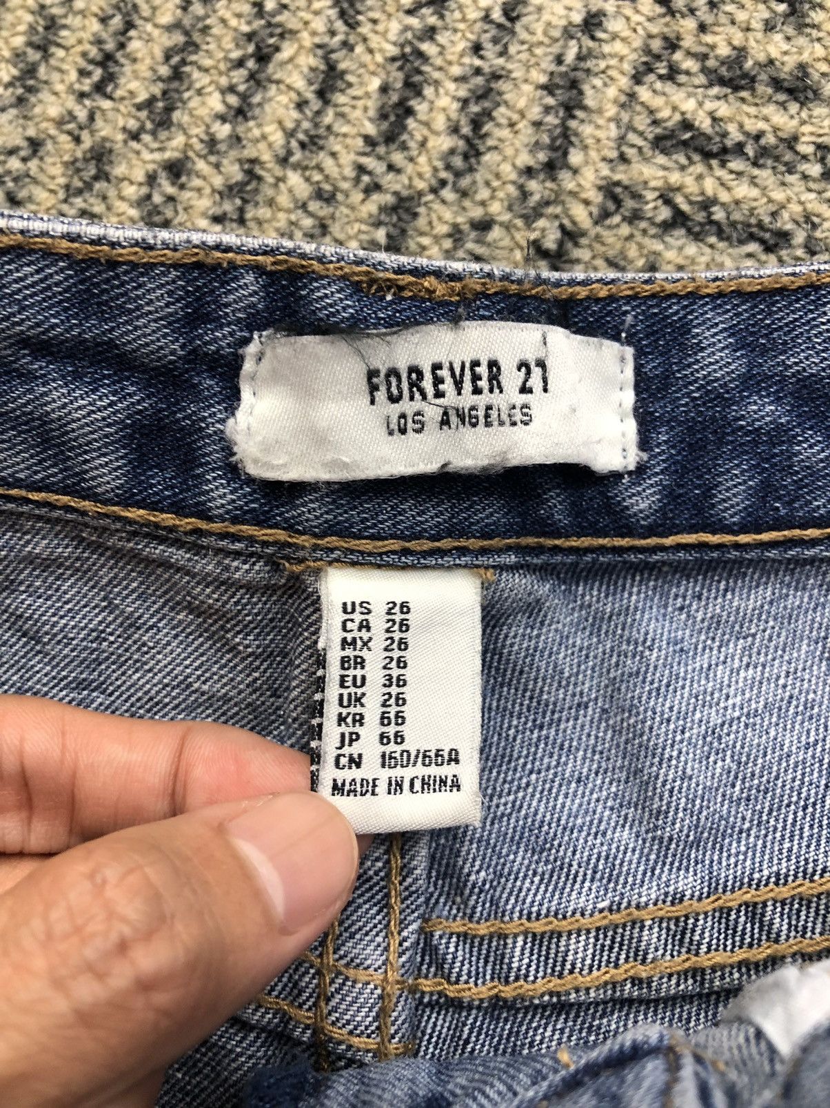 Forever 21 Forever 21 Being Bad Aint Easy Distressed Faded Blue Jeans Size US 28 / EU 44 - 13 Thumbnail