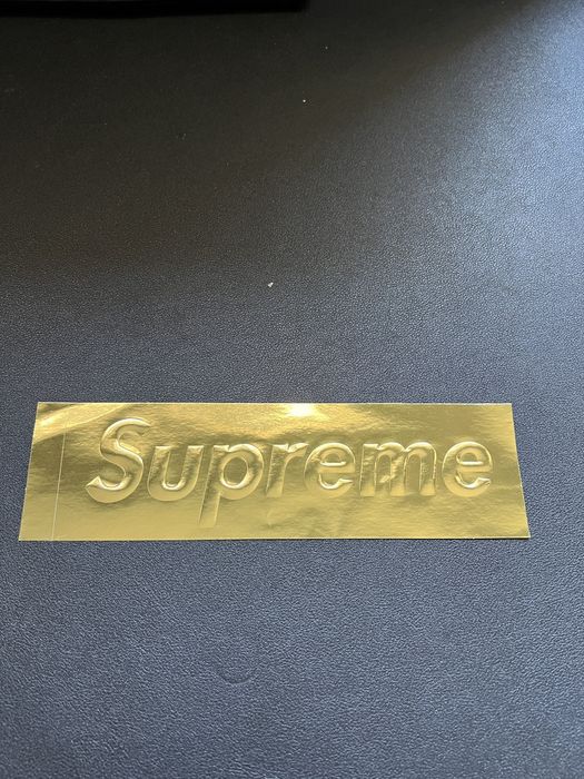 Supreme gold hot sale box logo