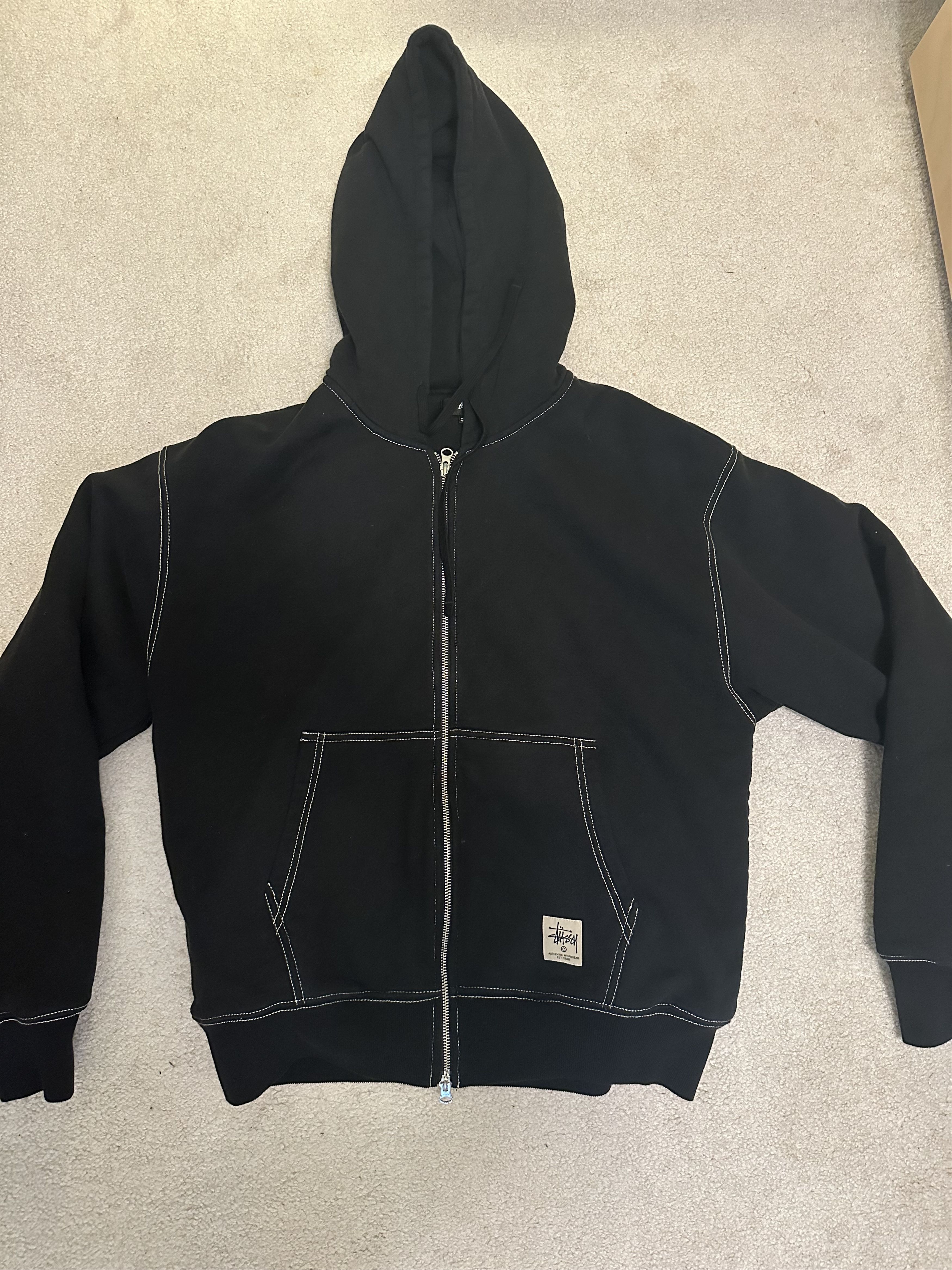 Stussy Stussy Double Face Label Zip Up Hoodie | Grailed