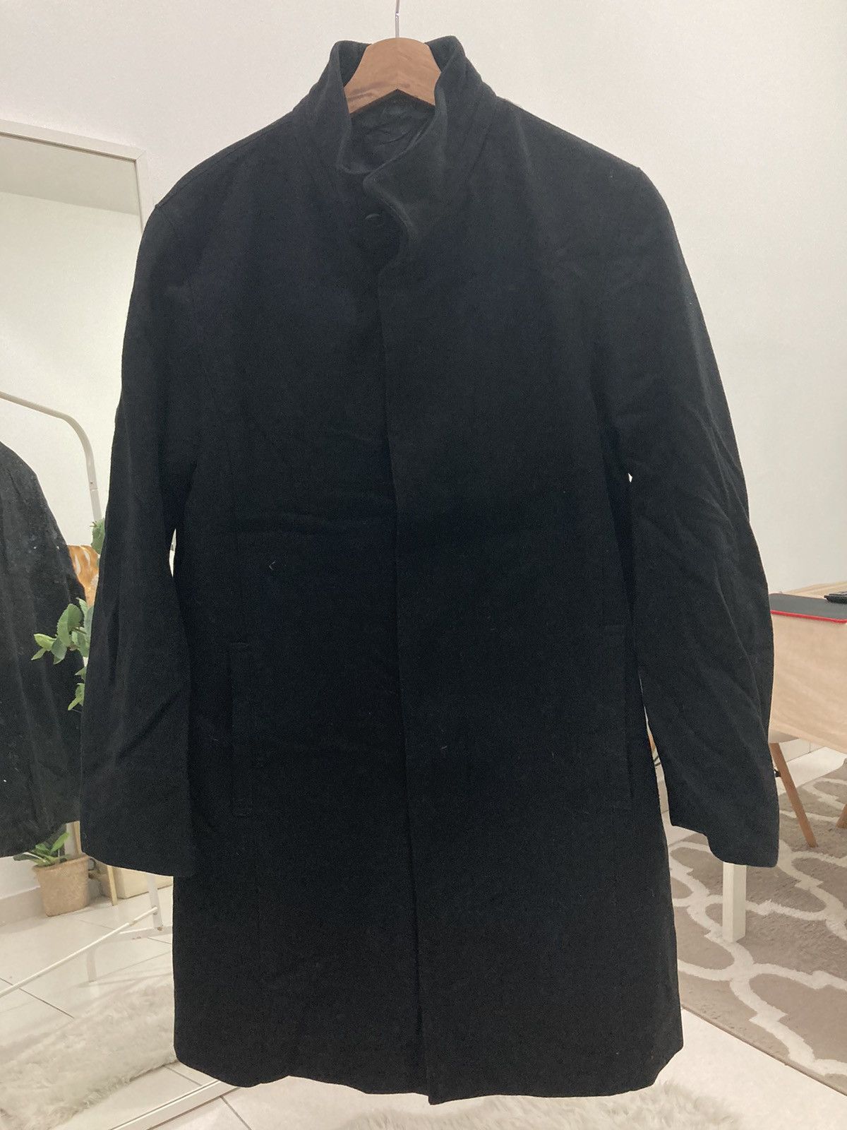 image of Gaultier Homme Objet x Jean Paul Gaultier Gaultier Objet Homme Long Coat in Black (Size Medium)