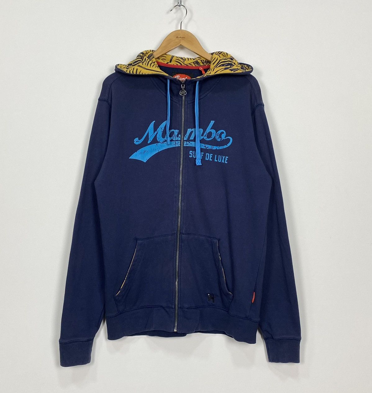 Vintage Mambo Surf De Luxe Full Zip Hoodie Jacket Long Sleeve Blue Size US L / EU 52-54 / 3 - 1 Thumbnail