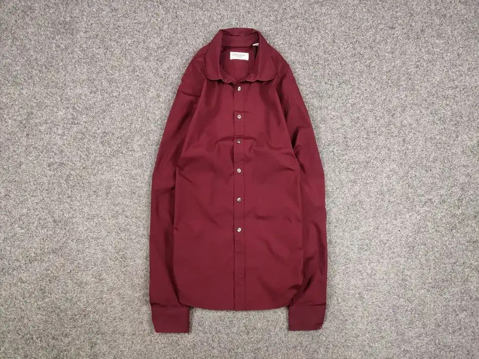 Vintage 90's Yves Saint Laurent Burgundy Logo Classic Button