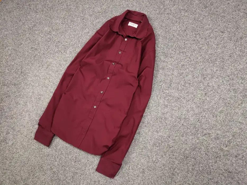 Yves Saint Laurent Vintage 90's Yves Saint Laurent Burgundy Logo Classic Button Size US XL / EU 56 / 4 - 2 Thumbnail