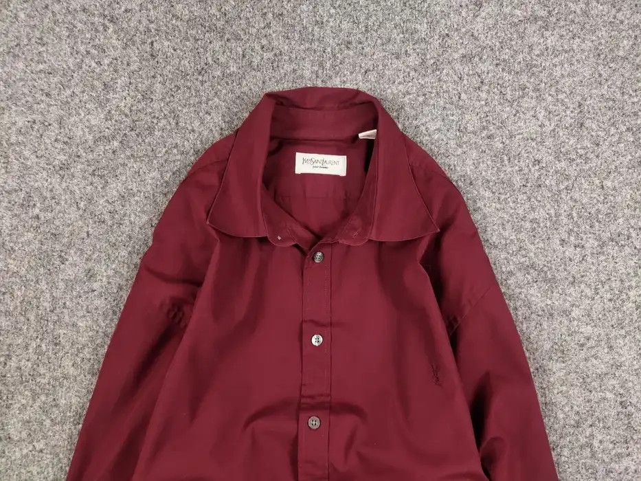 Yves Saint Laurent Vintage 90's Yves Saint Laurent Burgundy Logo Classic Button Size US XL / EU 56 / 4 - 3 Thumbnail