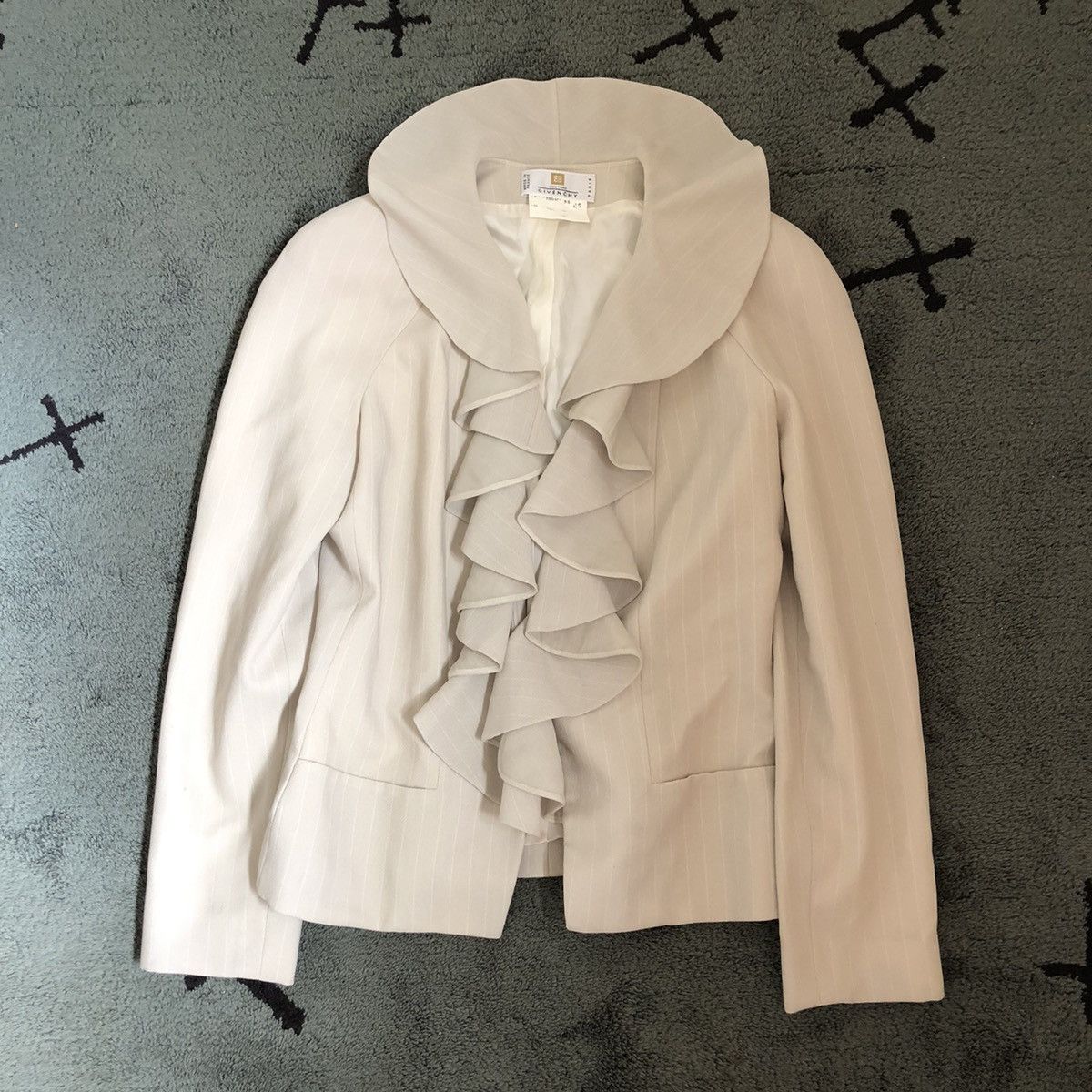 image of By Alexander Mcqueen Spring 1998 Blazer Jacket in Grey, Women's (Size Medium)