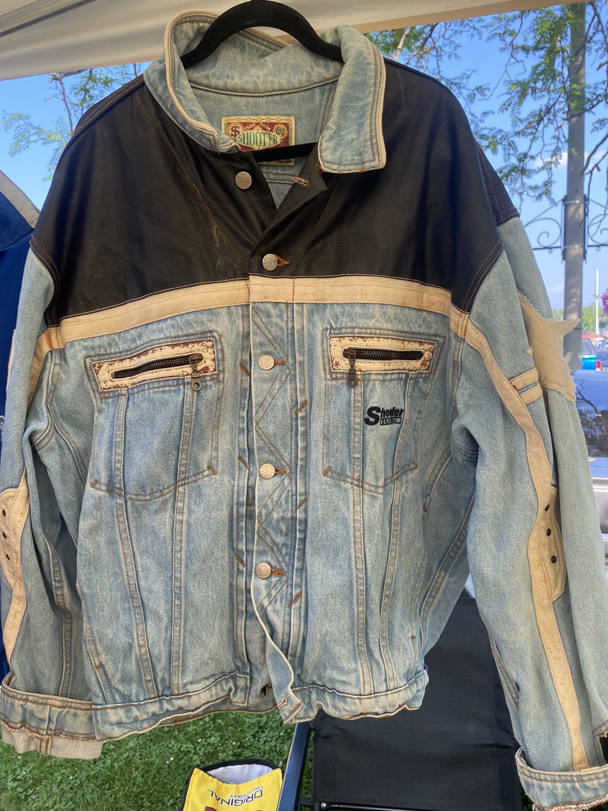 Streetwear Shooter Denim Jacket Grailed