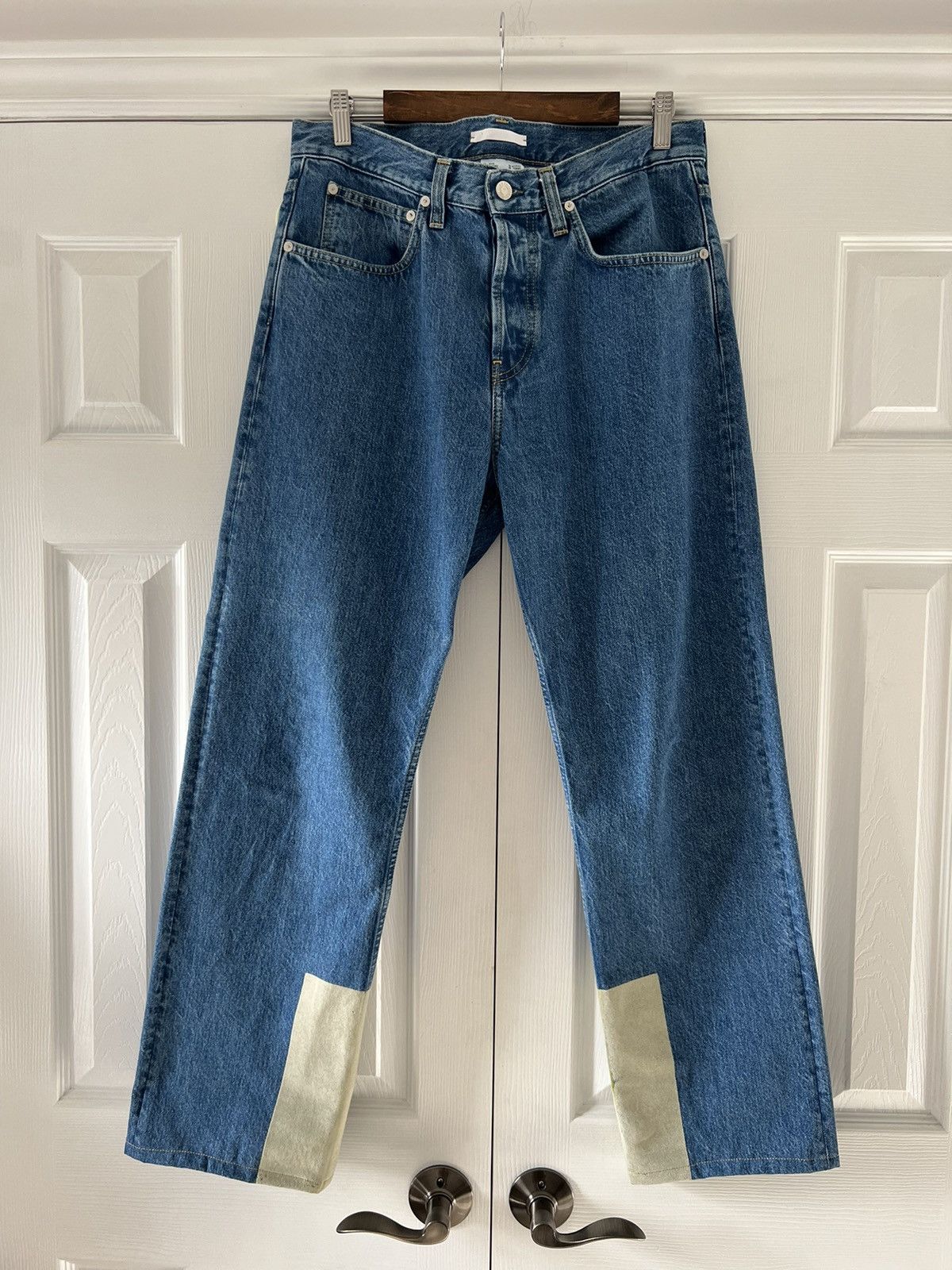 Helmut Lang Contrast-Denim Pants