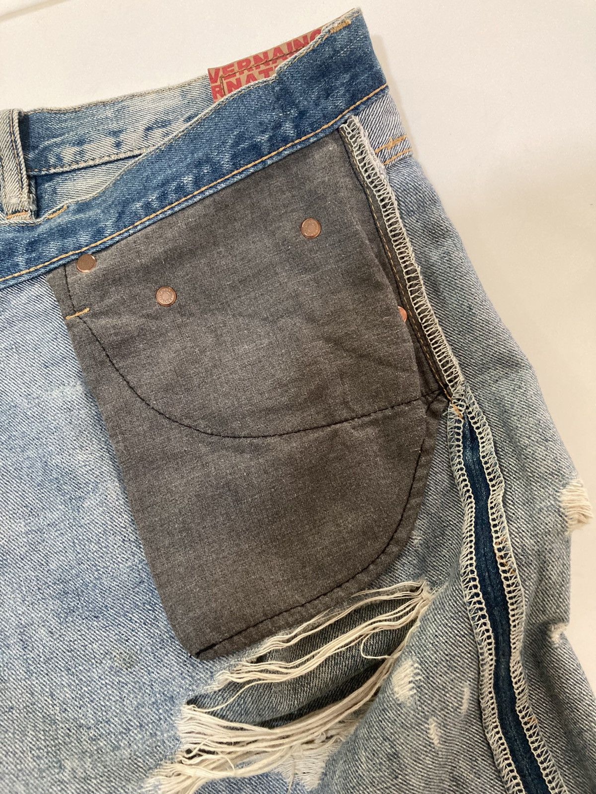 Hysteric Glamour 🇯🇵 RNA INC DISTRESSED PATCHWORK STUDDED PUNK GRUNGE JEANS Size US 31 - 17 Thumbnail