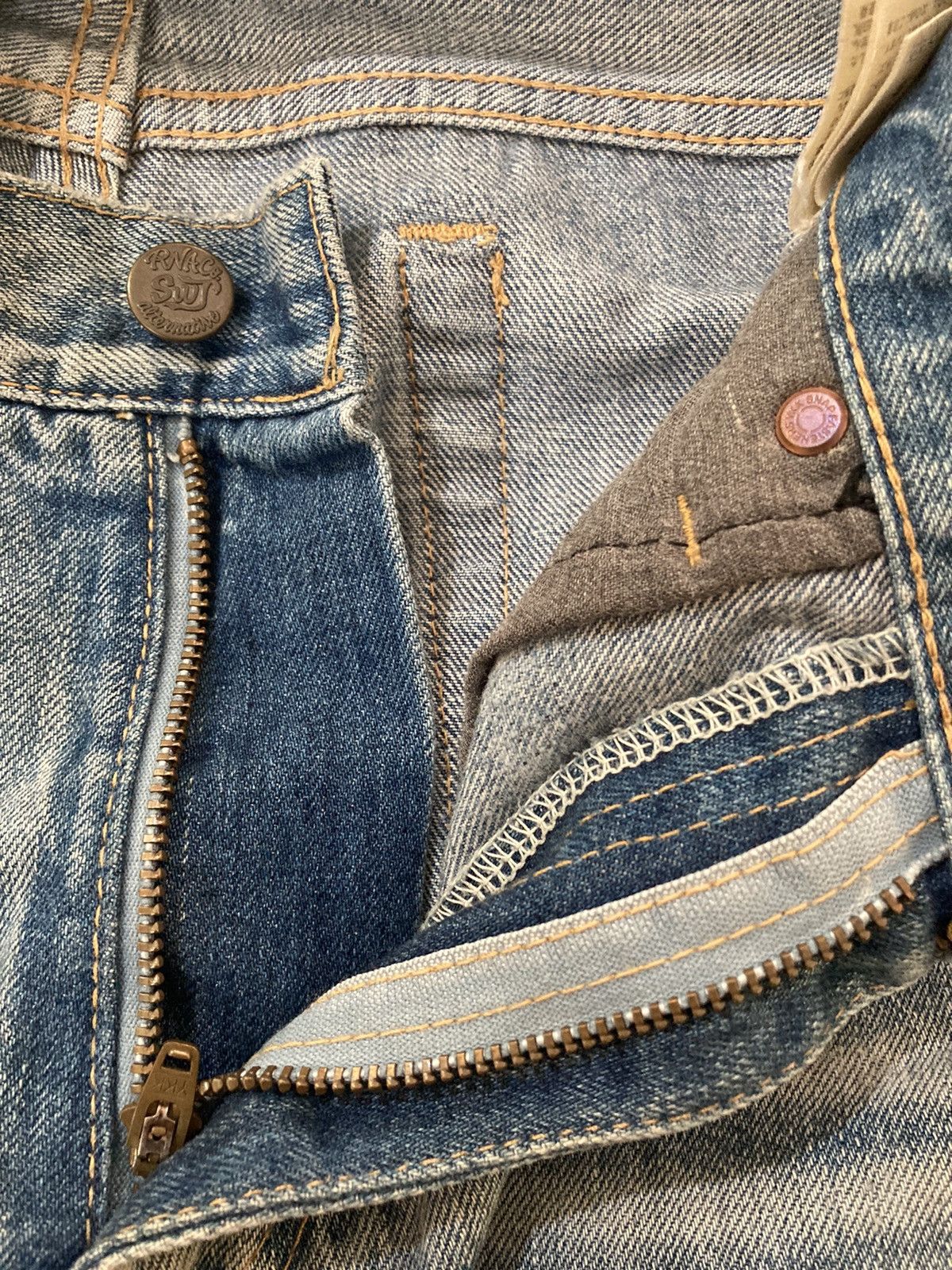 Hysteric Glamour 🇯🇵 RNA INC DISTRESSED PATCHWORK STUDDED PUNK GRUNGE JEANS Size US 31 - 13 Thumbnail