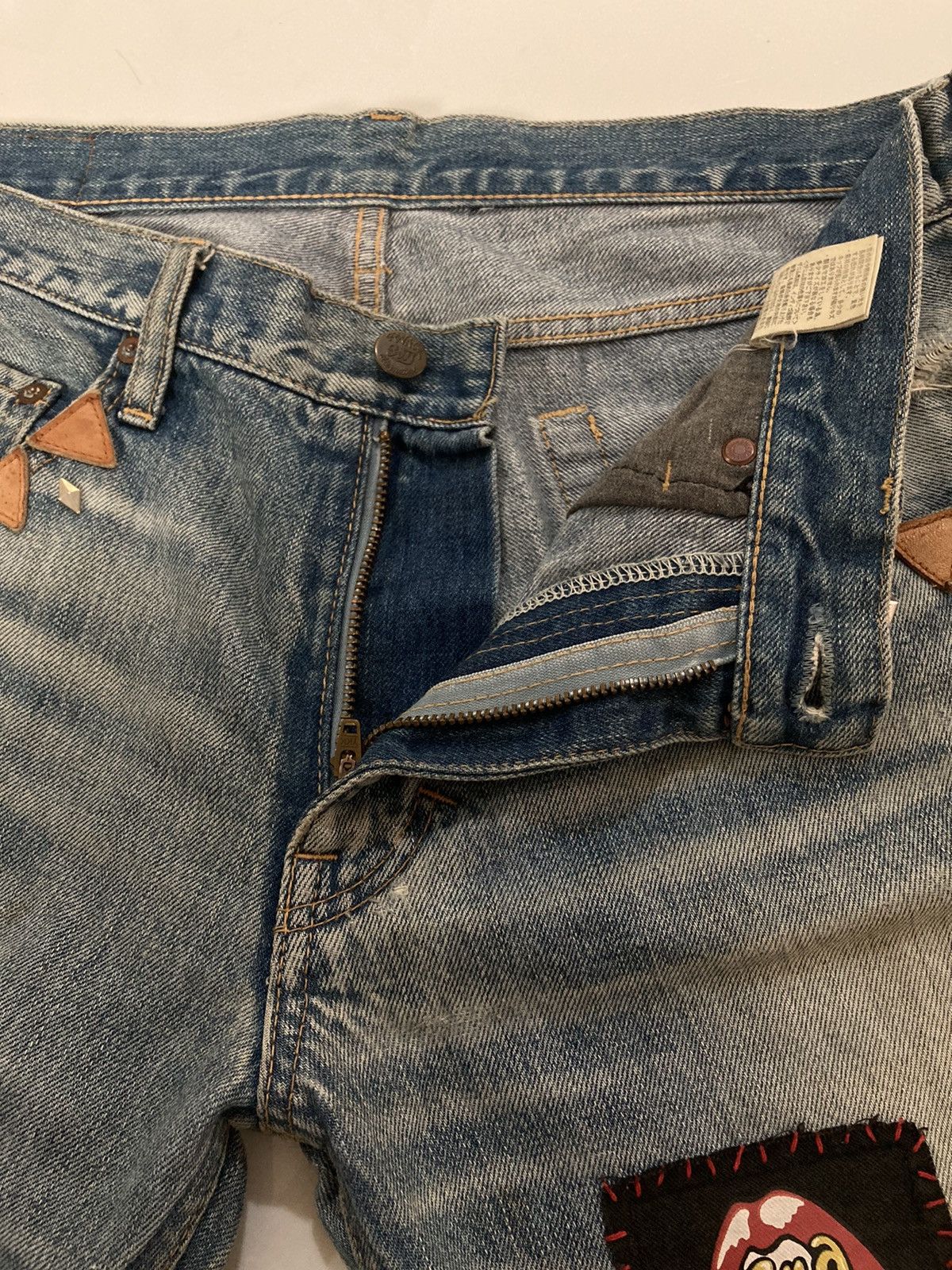 Hysteric Glamour 🇯🇵 RNA INC DISTRESSED PATCHWORK STUDDED PUNK GRUNGE JEANS Size US 31 - 12 Thumbnail