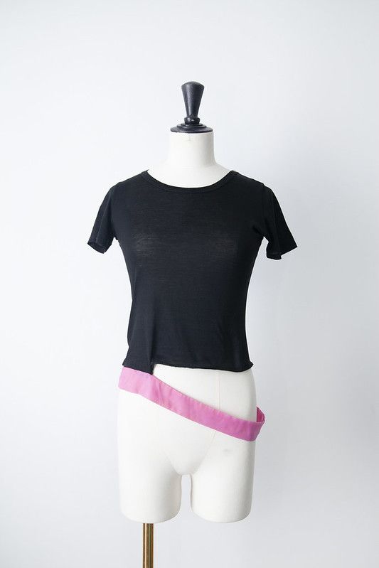 image of Helmut Lang Ss97 Neon Strap T-Shirt in Black, Women's (Size Small)