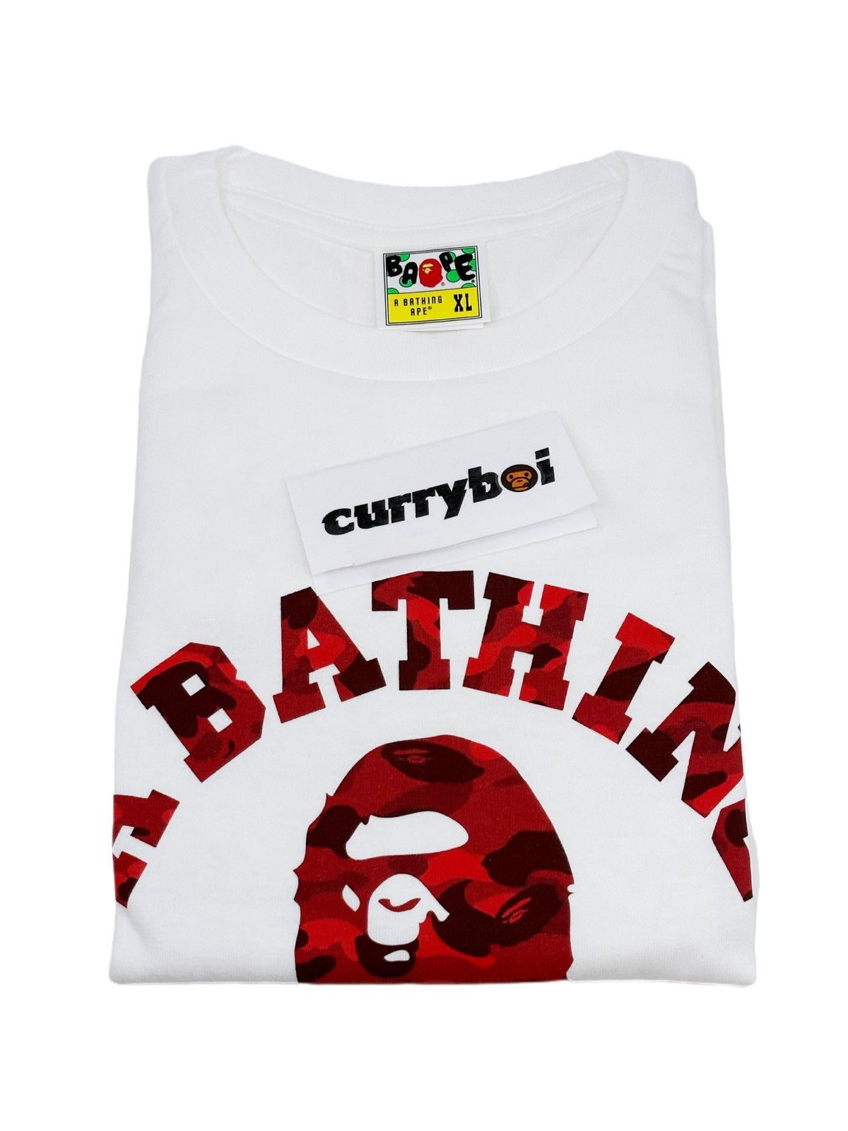 Bape BAPE Color Camo College Tee White Red Size US XL / EU 56 / 4 - 3 Thumbnail