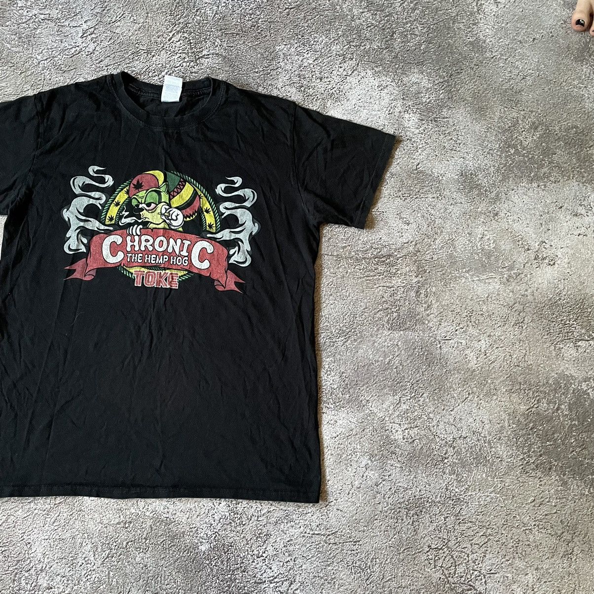 Vintage Vintage Y2K Graphic Tee Chronic Hemp Faded Black Grunge M Size US M / EU 48-50 / 2 - 3 Thumbnail