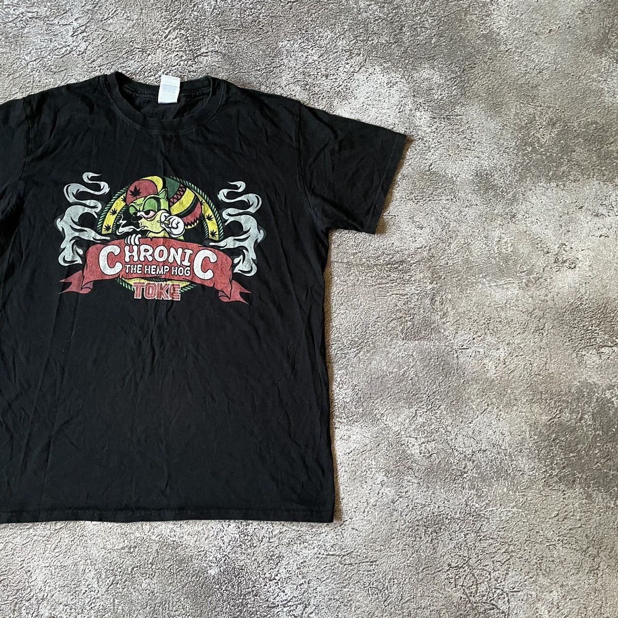 Vintage Vintage Y2K Graphic Tee Chronic Hemp Faded Black Grunge M Size US M / EU 48-50 / 2 - 4 Thumbnail