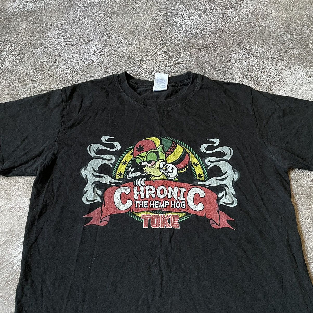 Vintage Vintage Y2K Graphic Tee Chronic Hemp Faded Black Grunge M Size US M / EU 48-50 / 2 - 6 Thumbnail