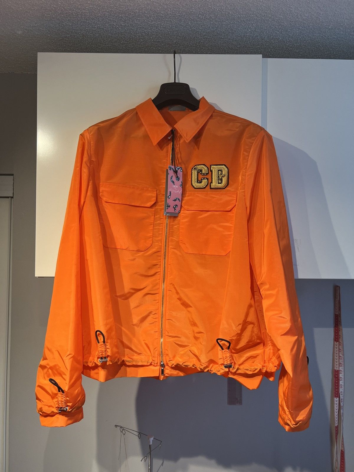 Dior Kenny Scharf Collab Safety Orange Embroidered Windbreaker