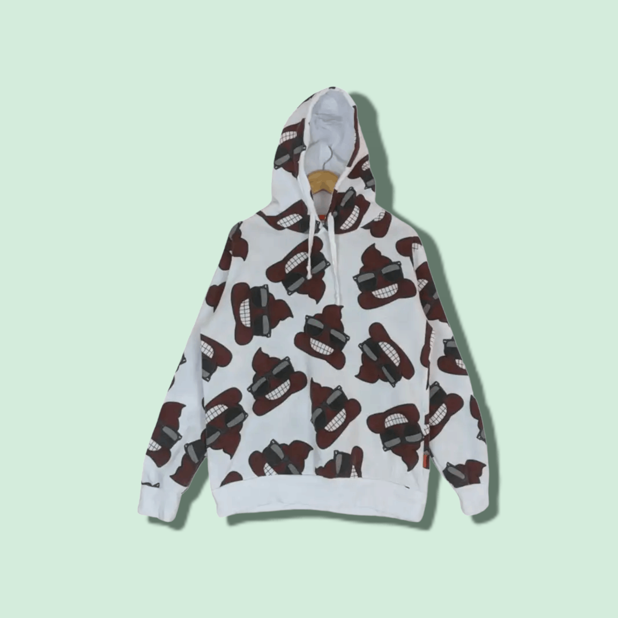 Japanese Brand Japan EMOJI Pile Of Poo Print All Over Hoodie Jumper Size US L / EU 52-54 / 3 - 1 Thumbnail