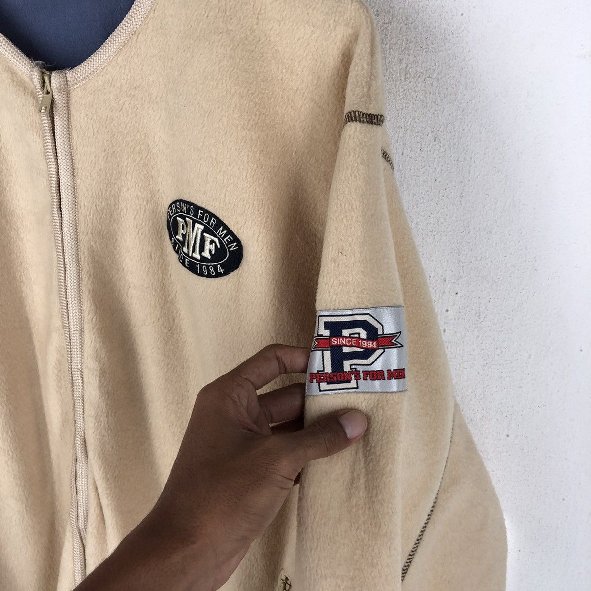 Japanese Brand 💥 PERSON'S FOR MEN FLEECE EMBROIDERY Size US L / EU 52-54 / 3 - 3 Thumbnail