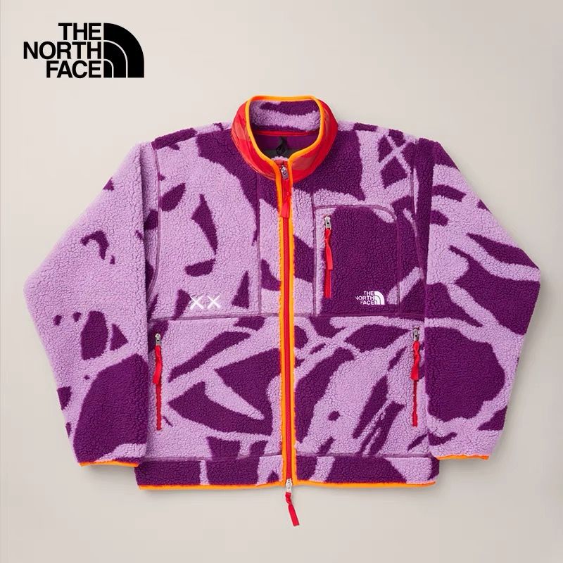 Pre-owned Kaws X The North Face Freeride Fleece Jacket In Purple