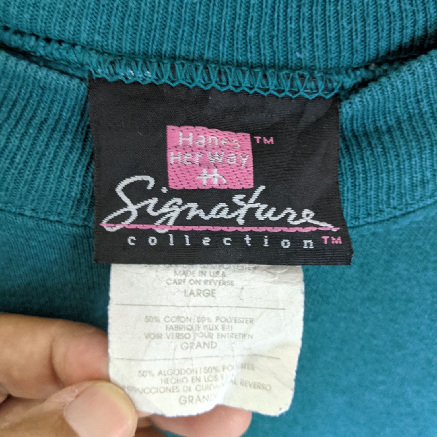 Hanes × Vintage Vintage 90's HANES Plain Sportswear Jumper Sweatshirt Size US L / EU 52-54 / 3 - 8 Thumbnail