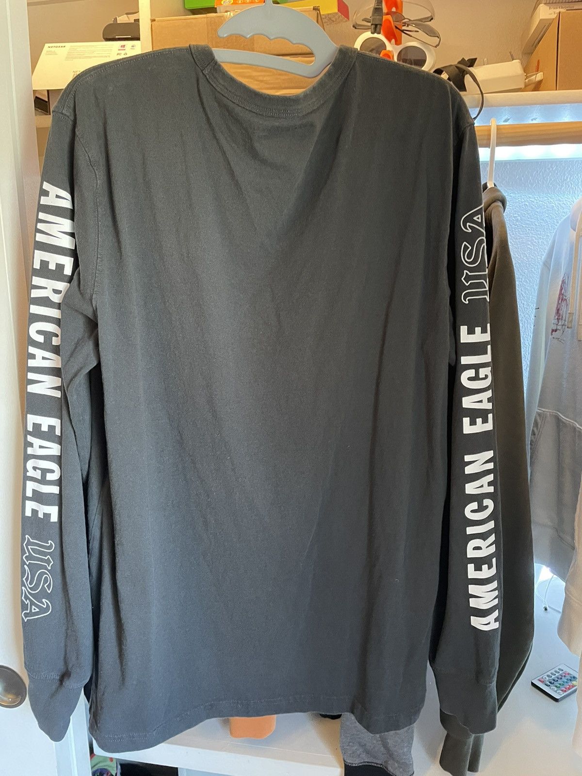 American Eagle Outfitters Gray American Eagle Long Sleeve Graphic Tee Small Size US M / EU 48-50 / 2 - 2 Thumbnail
