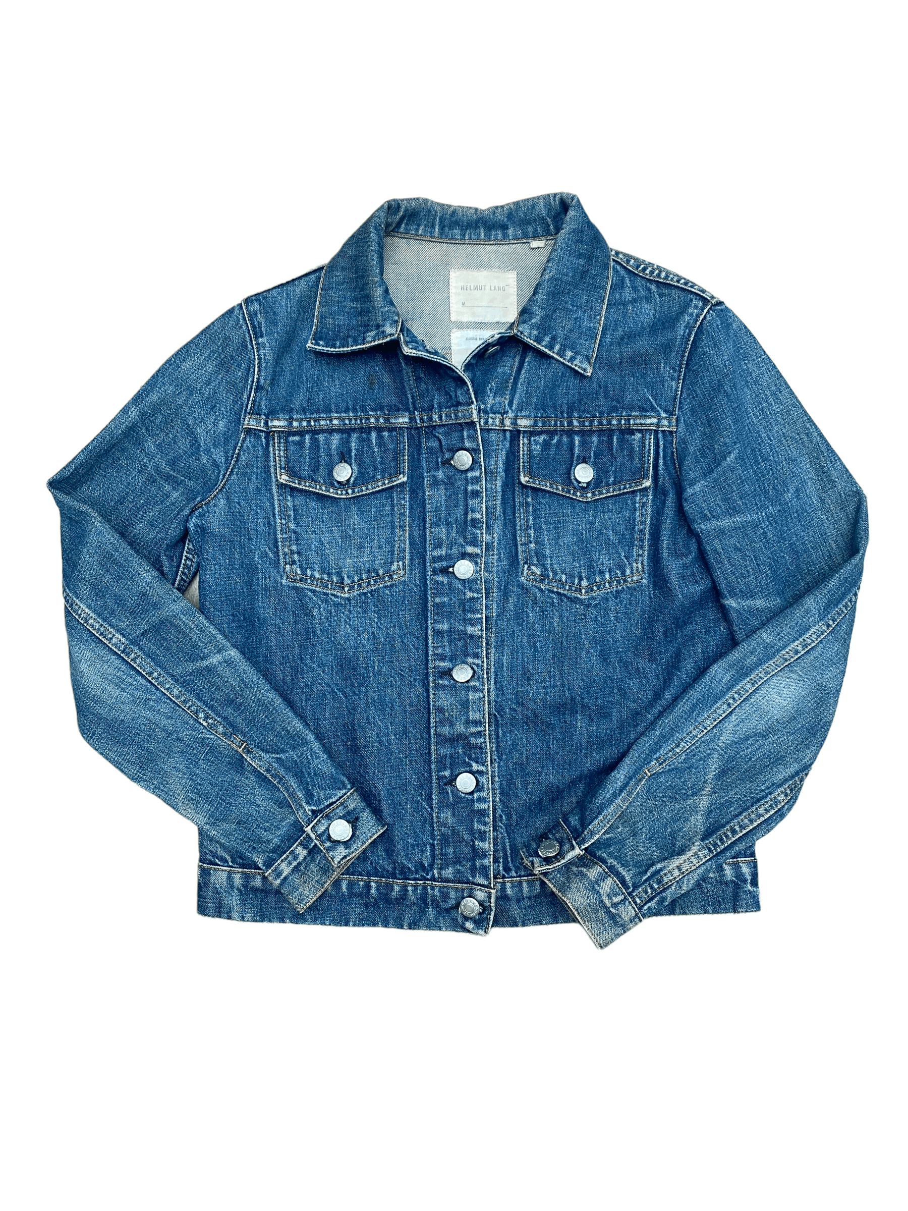 image of Helmut Lang Vintage 1990S Classic Blue Denim Jeans Jacket, Women's (Size Medium)