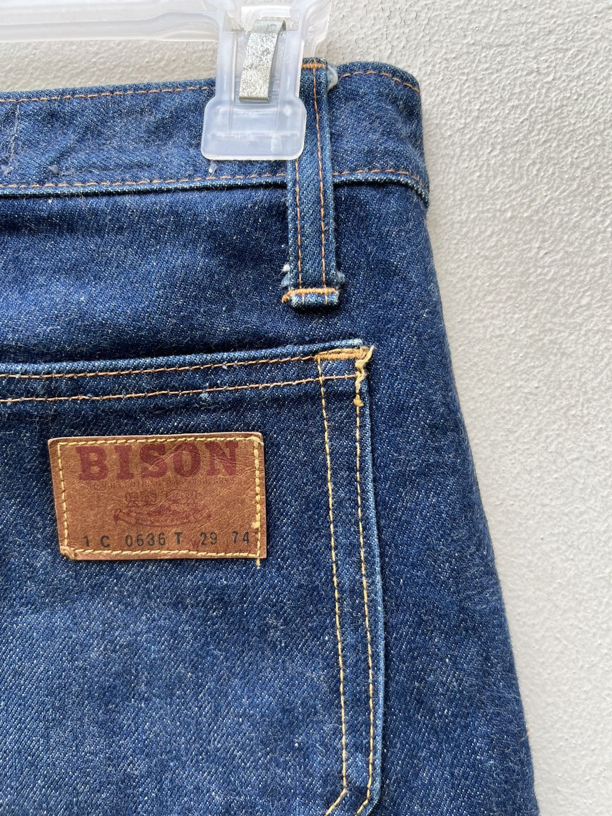 Vintage Vintage 70s BISON Japan 4 Pocket Blue Denim Bootcut Jeans Size US 28 / EU 44 - 15 Thumbnail