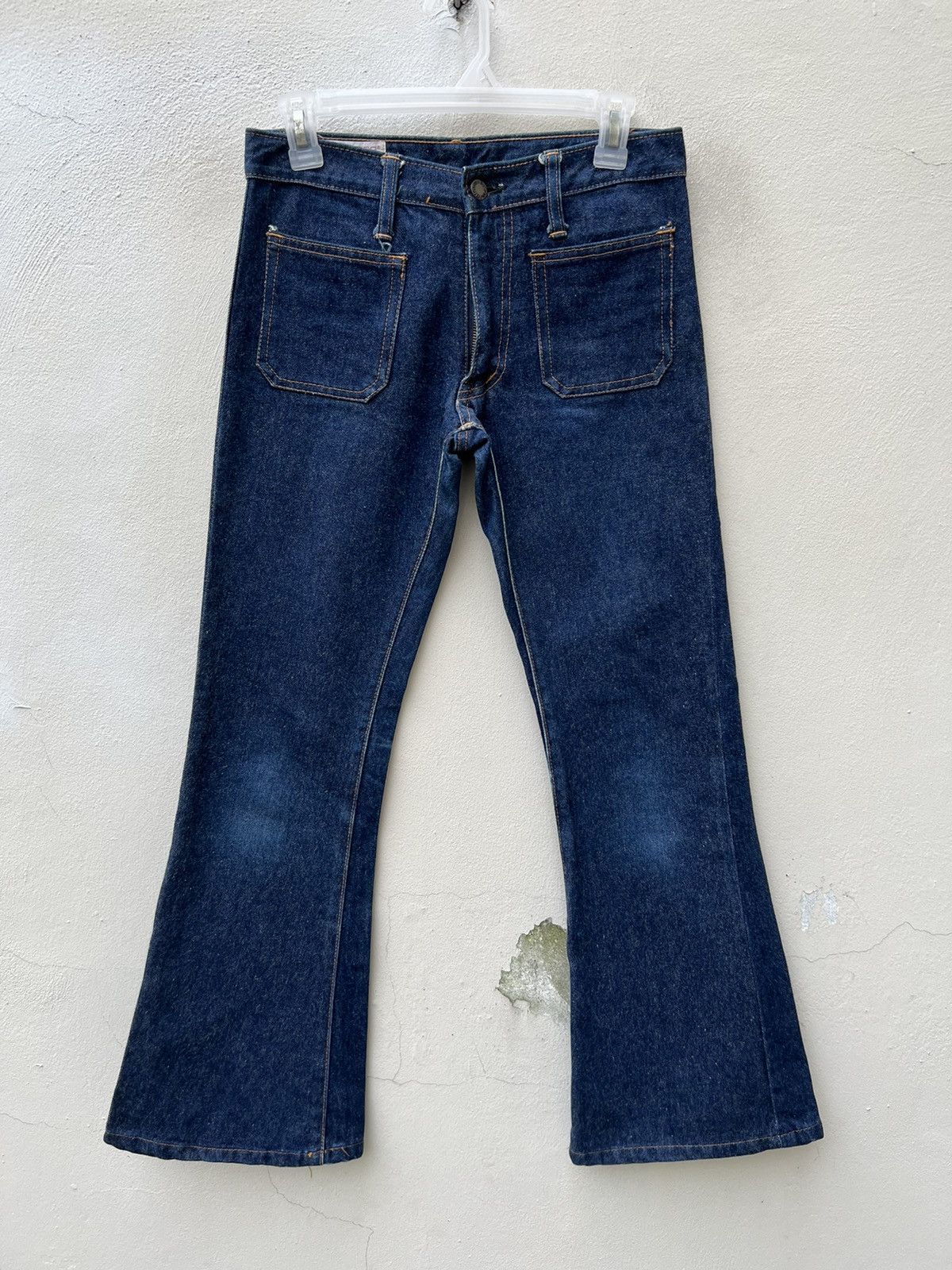 Vintage Vintage 70s BISON Japan 4 Pocket Blue Denim Bootcut Jeans Size US 28 / EU 44 - 3 Thumbnail